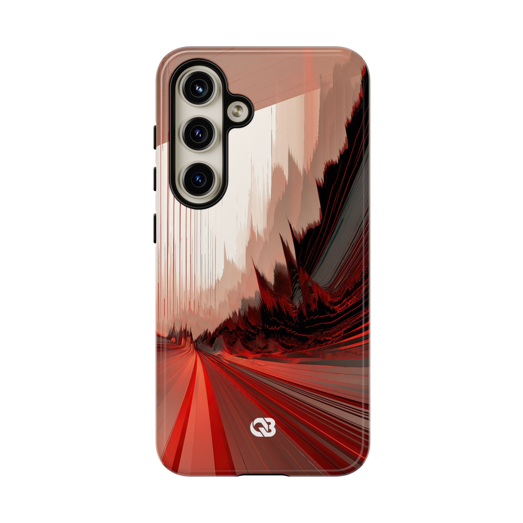 Red Tough Phone Case for Samsung - Crimson Pulse Horizon