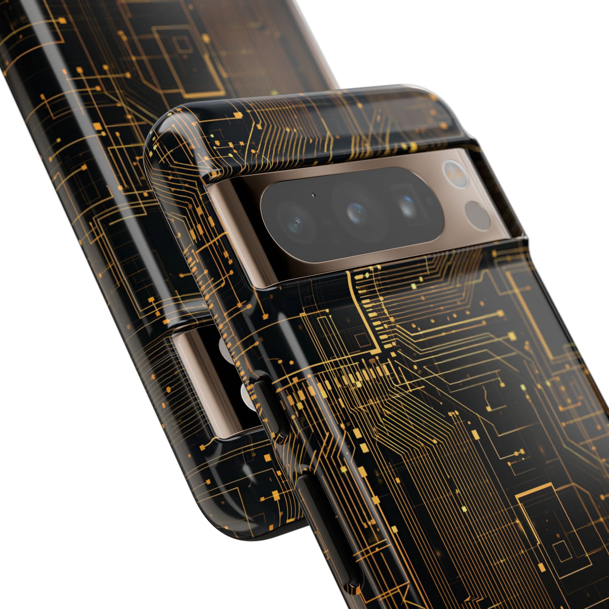 Gold Tough Phone Case for Google Pixel - Amber Core Mainframe