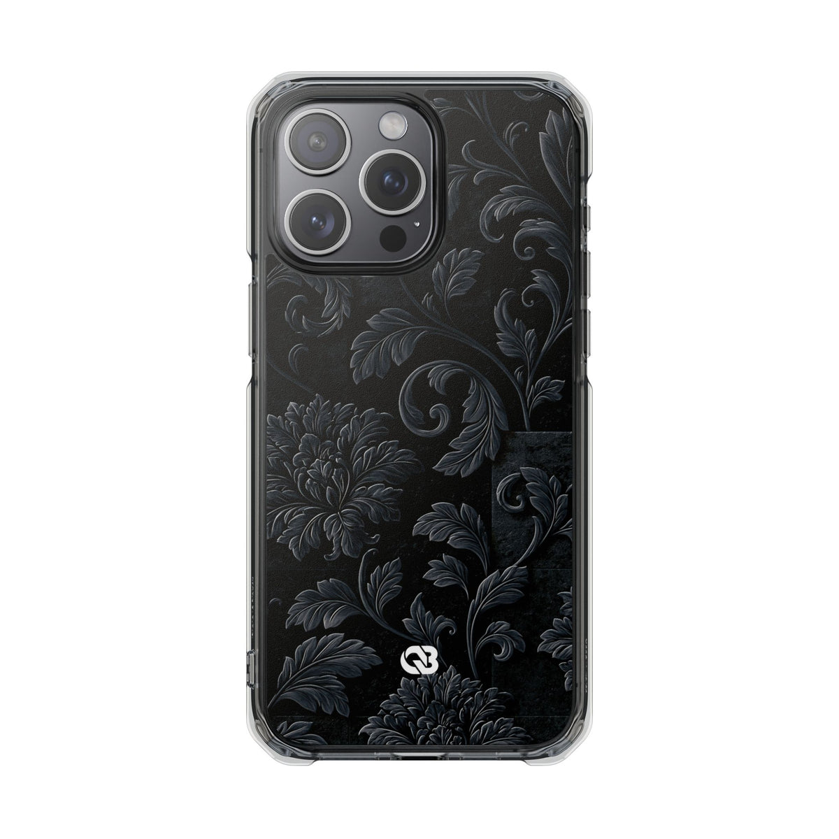 Obsidian Damask · Clear Impact Magnetic Phone Case for iPhone · Black
