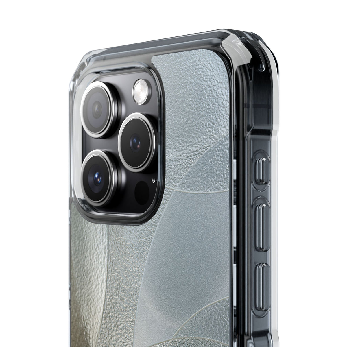 Silver Impact MagSafe Phone Case for iPhone - Frosted Silver Mosaic