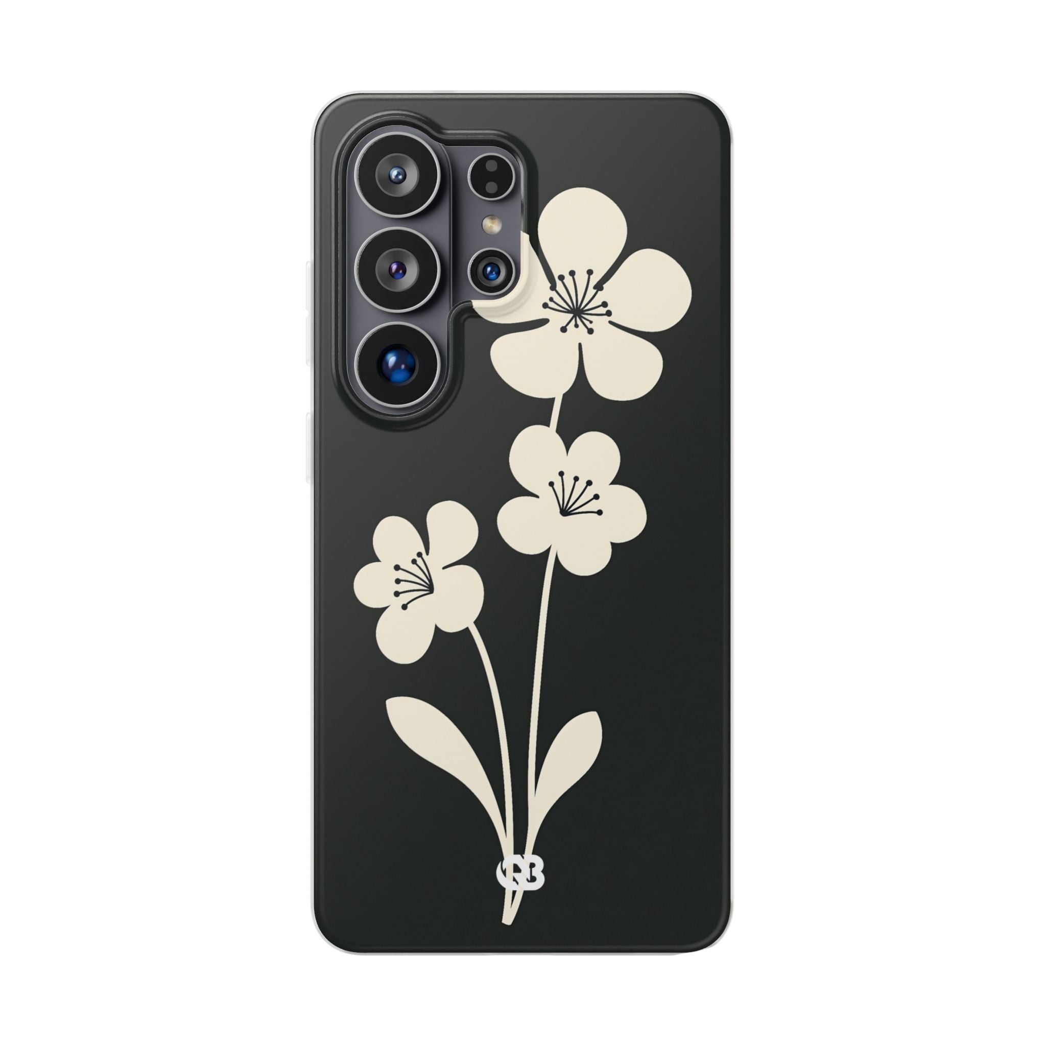 Black Lite Phone Case for Samsung - Obsidian Cream Bloom