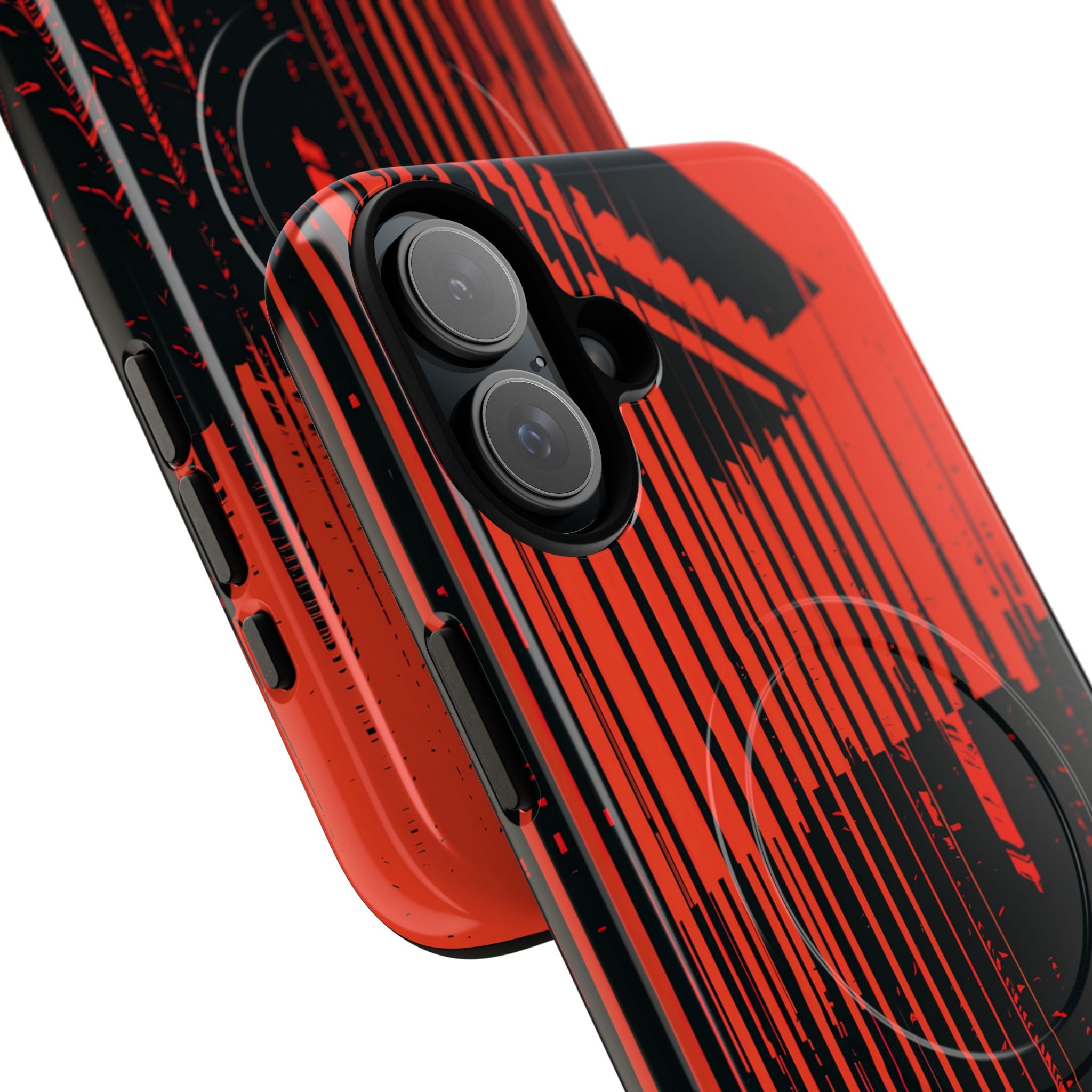 Red Tough 2.0 Magsafe Phone Case for iPhone - Crimson Brutalist Distortion