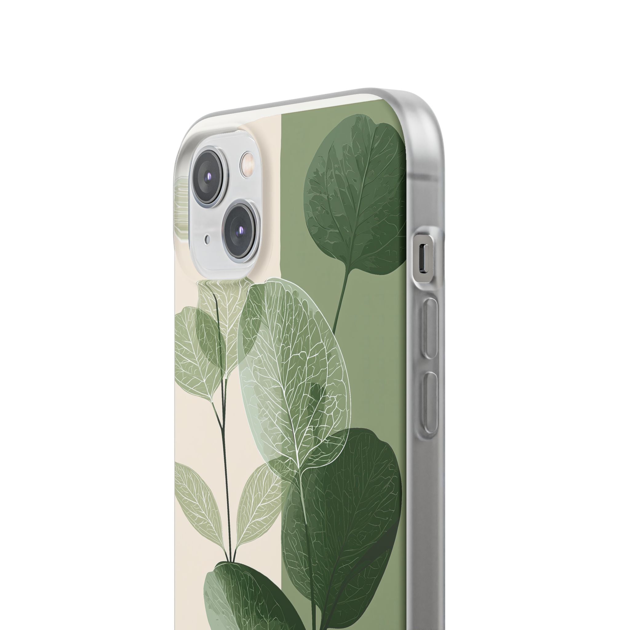 Green Lite Phone Case for iPhone - Sage Leaf Skeletals