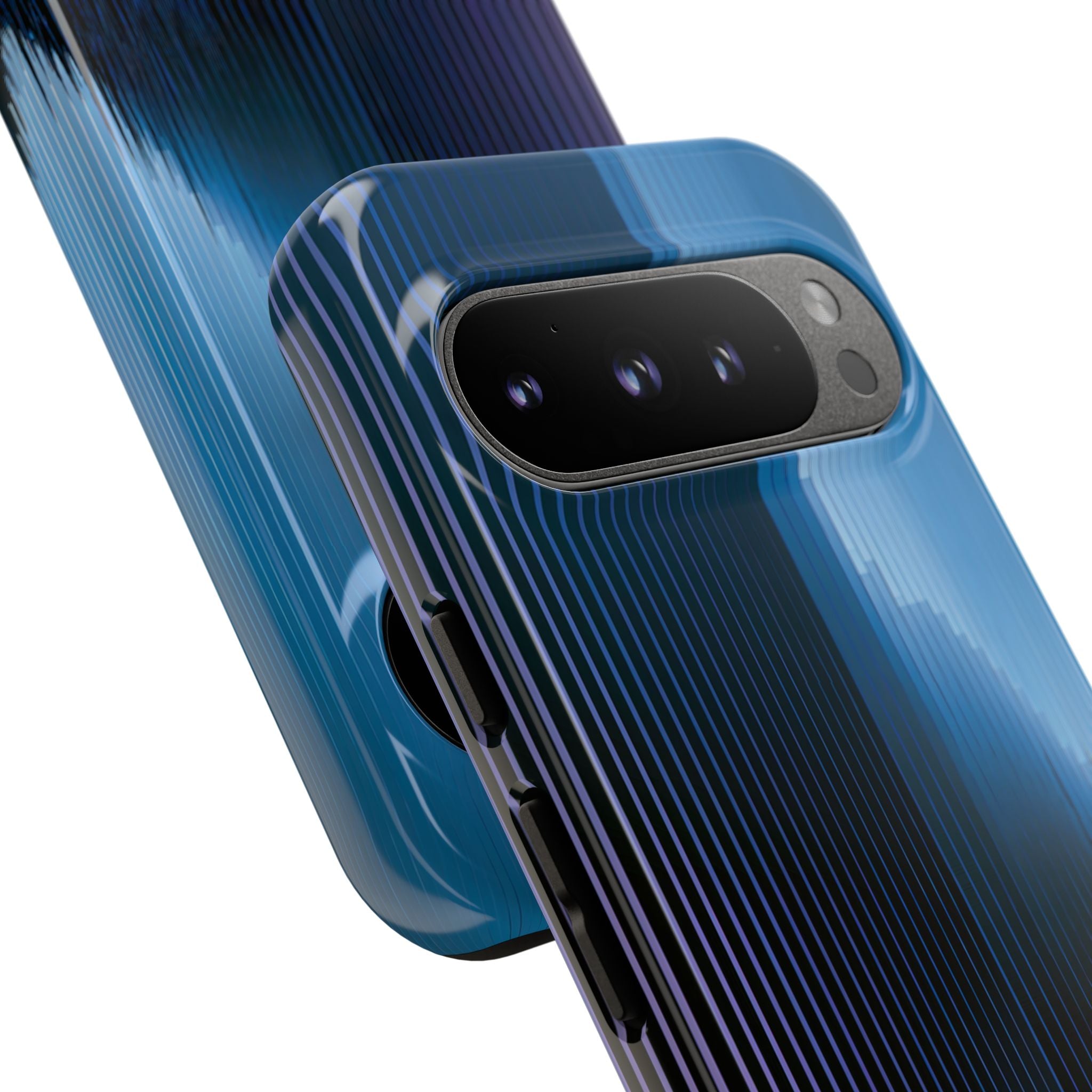 Blue Tough Phone Case for Google Pixel - Indigo Distortion Wave