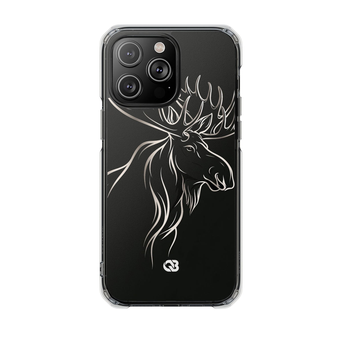 Nordic Moose Contour · Clear Impact Magnetic Phone Case for iPhone · Black