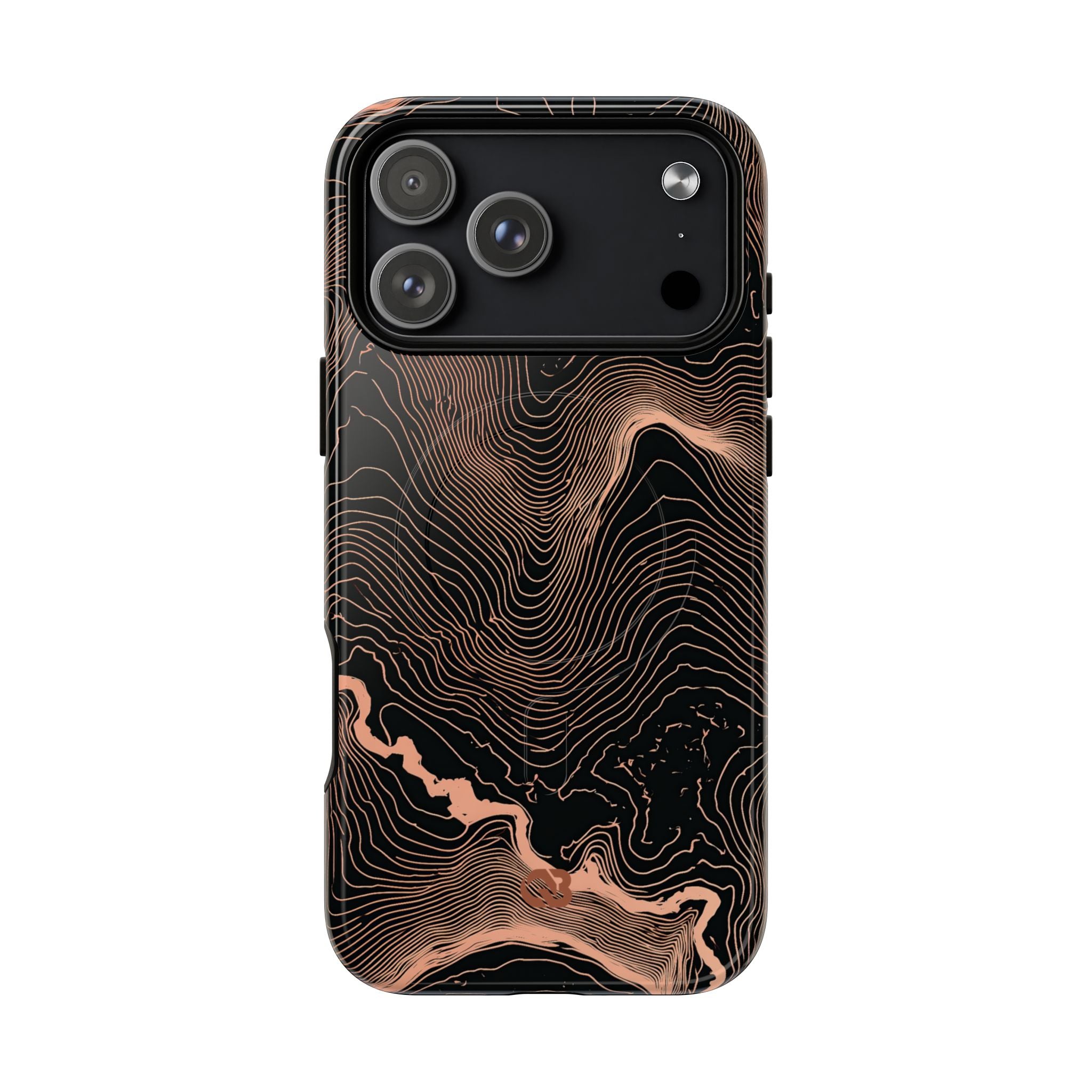 Orange Tough 2.0 Magsafe Phone Case for iPhone - Salmon Ridge Topo