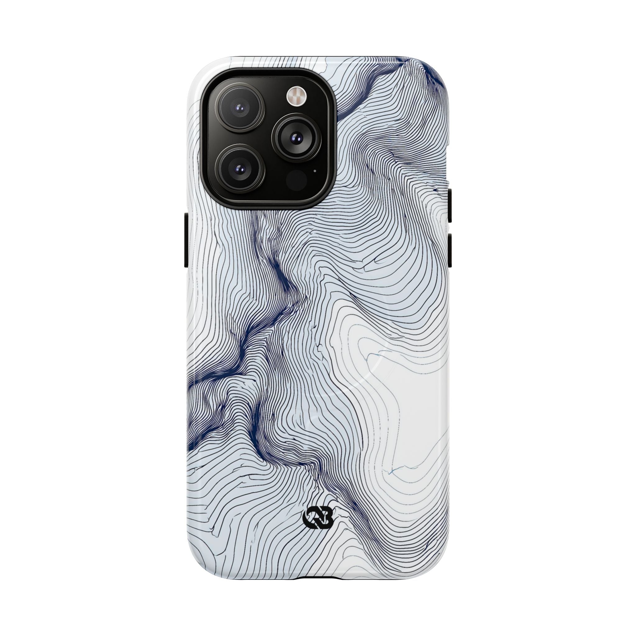 White Tough 2.0 Magsafe Phone Case for iPhone - Nordic Ridge Topo