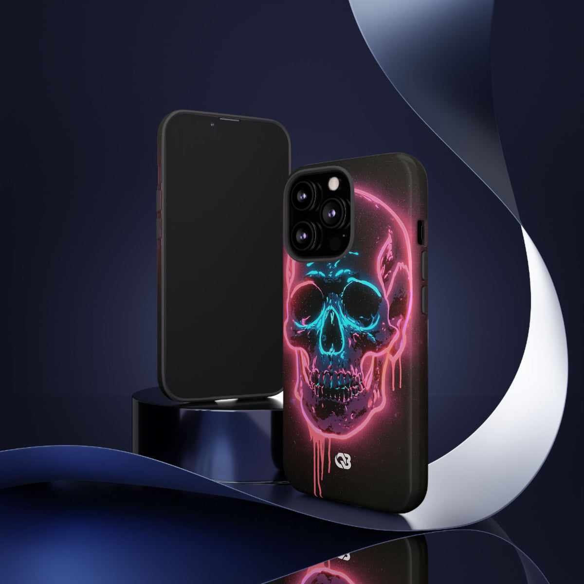 Neon Drip Skull · Tough Phone Case for iPhone · Black
