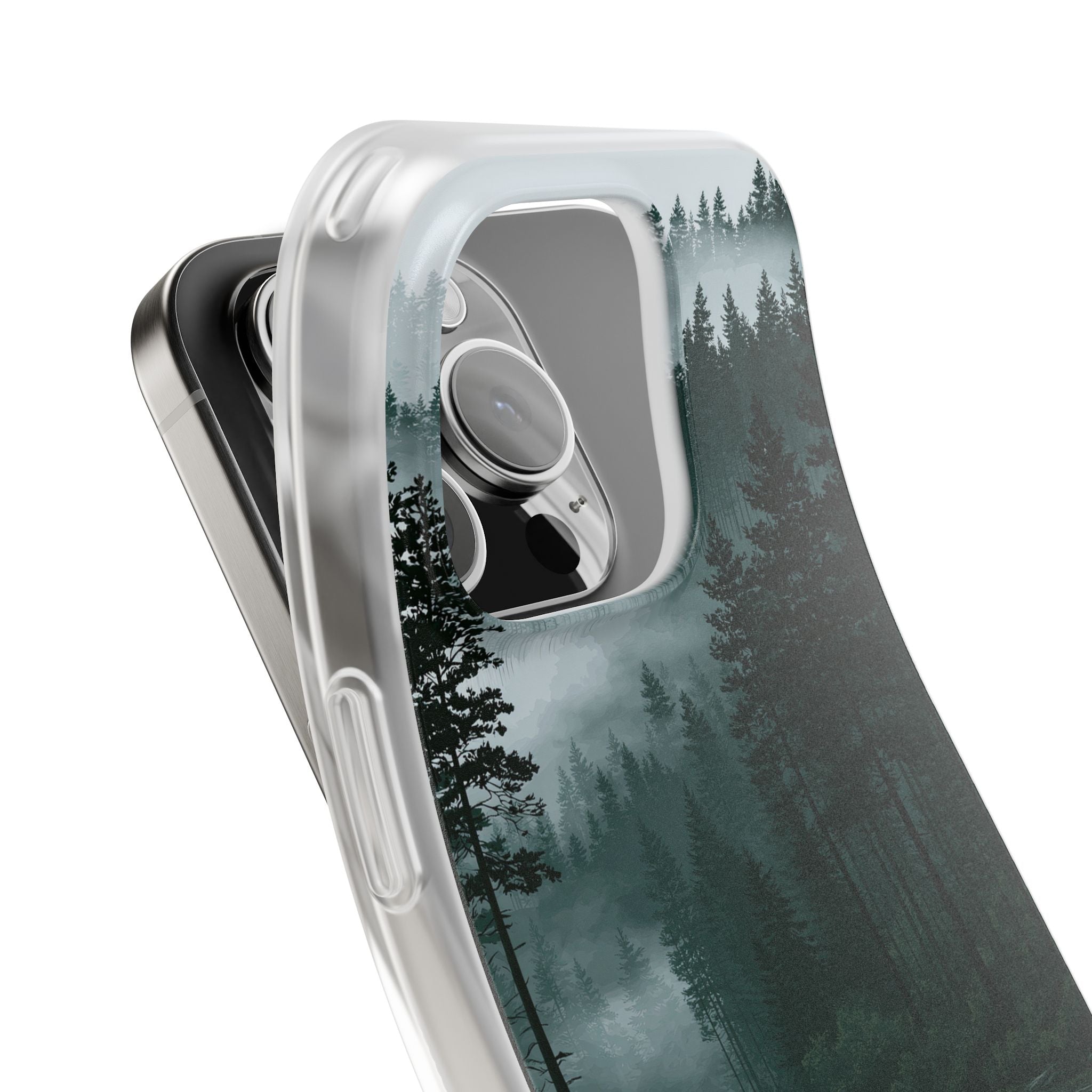 Green Lite Phone Case for iPhone - Misty Evergreen Mirror