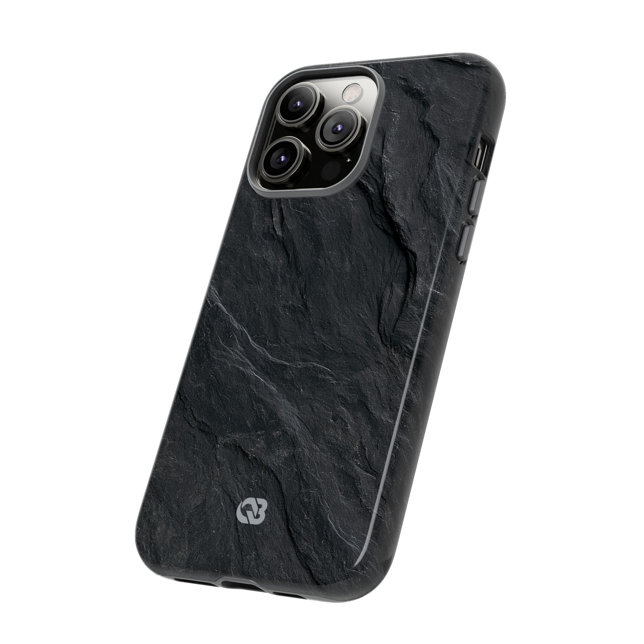 Black Tough Phone Case for iPhone - Midnight Slate Ridge