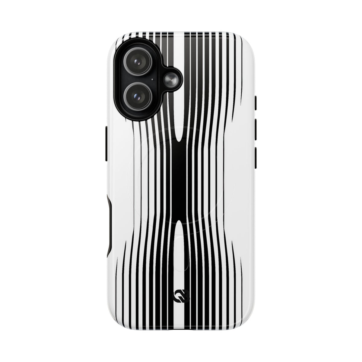 White Tough 2.0 Magsafe Phone Case for iPhone - Kinetic Mono Distortion