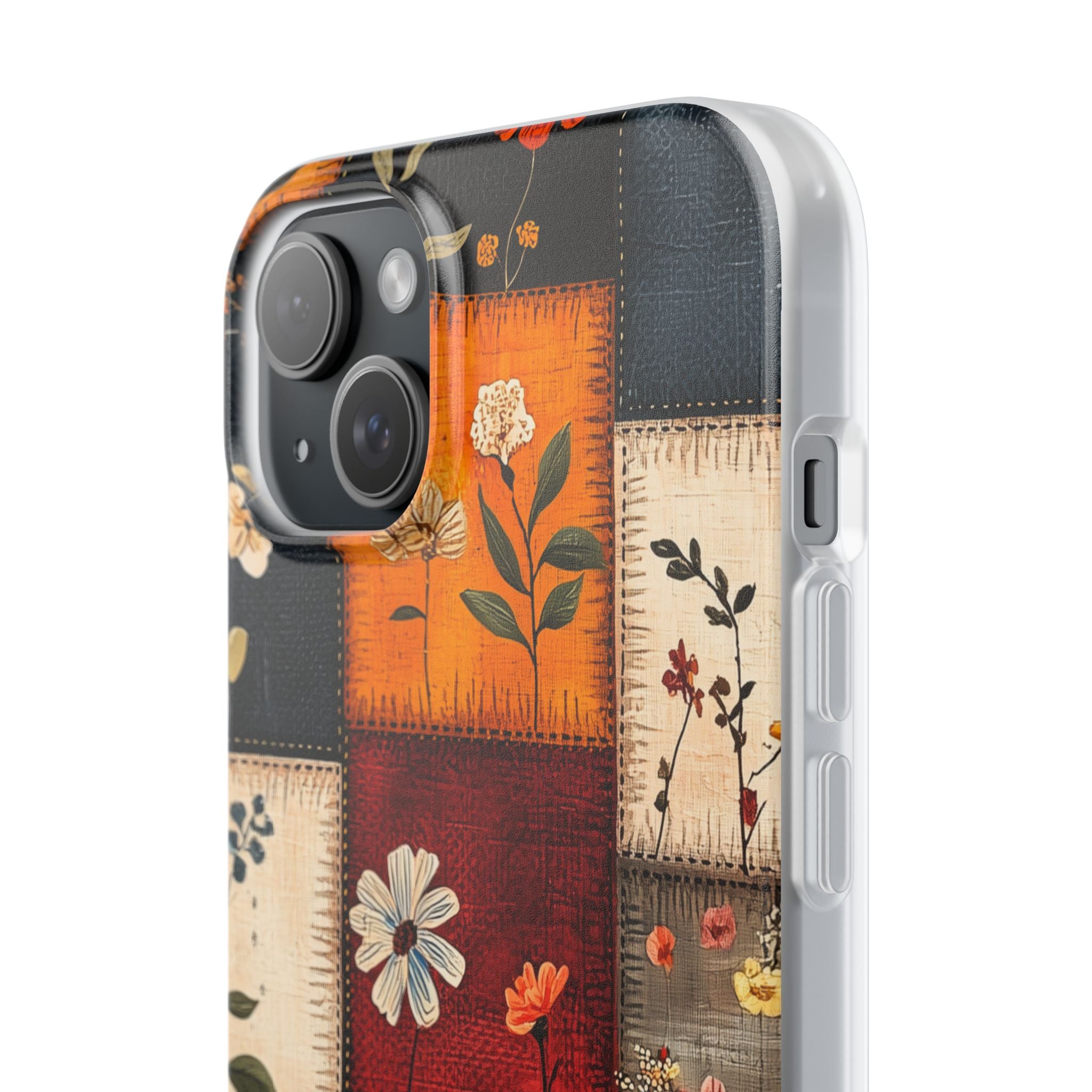 Patchwork Blooms iPhone 15 Plus Cover - Blød