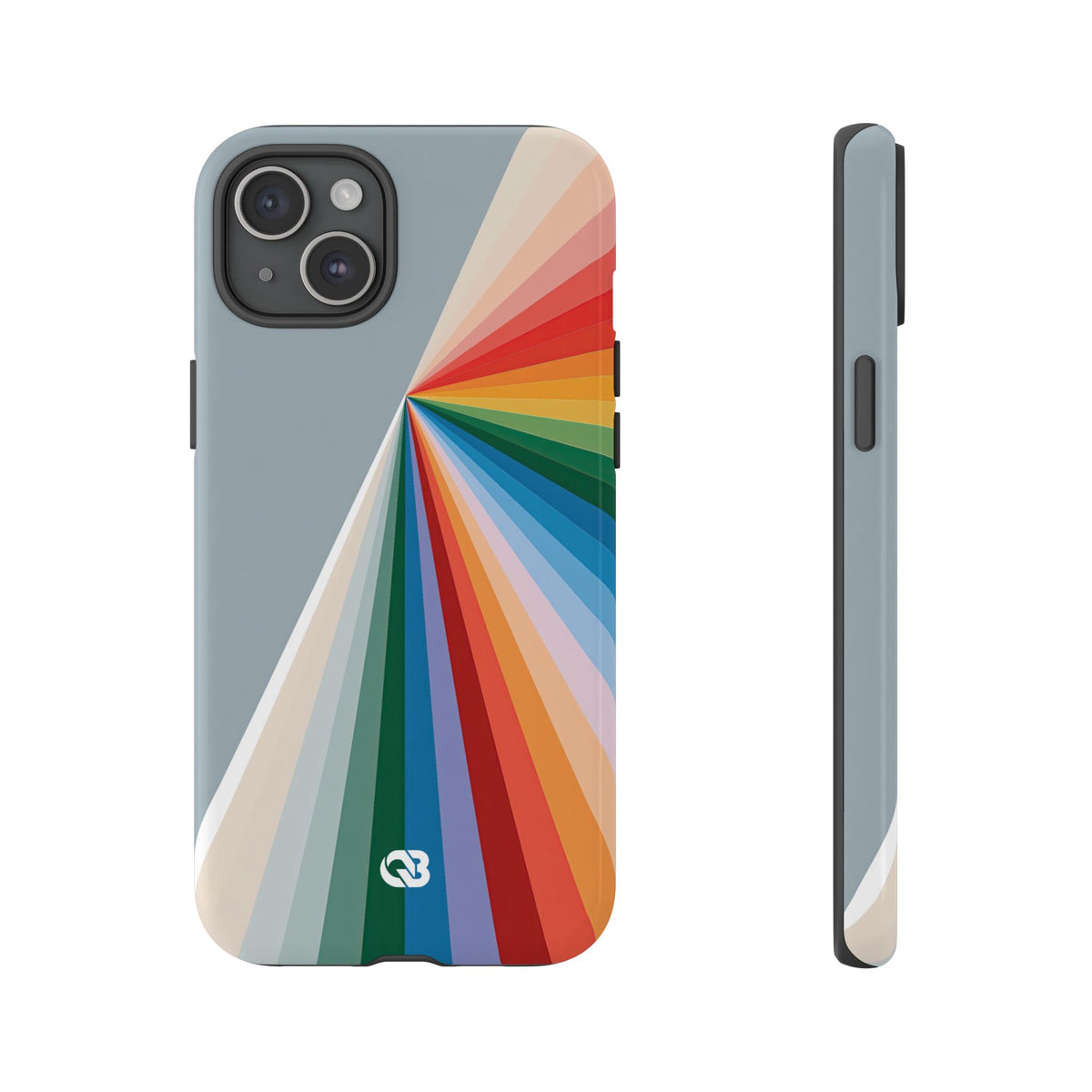 Grey Tough Phone Case for iPhone - Slate Prism Burst