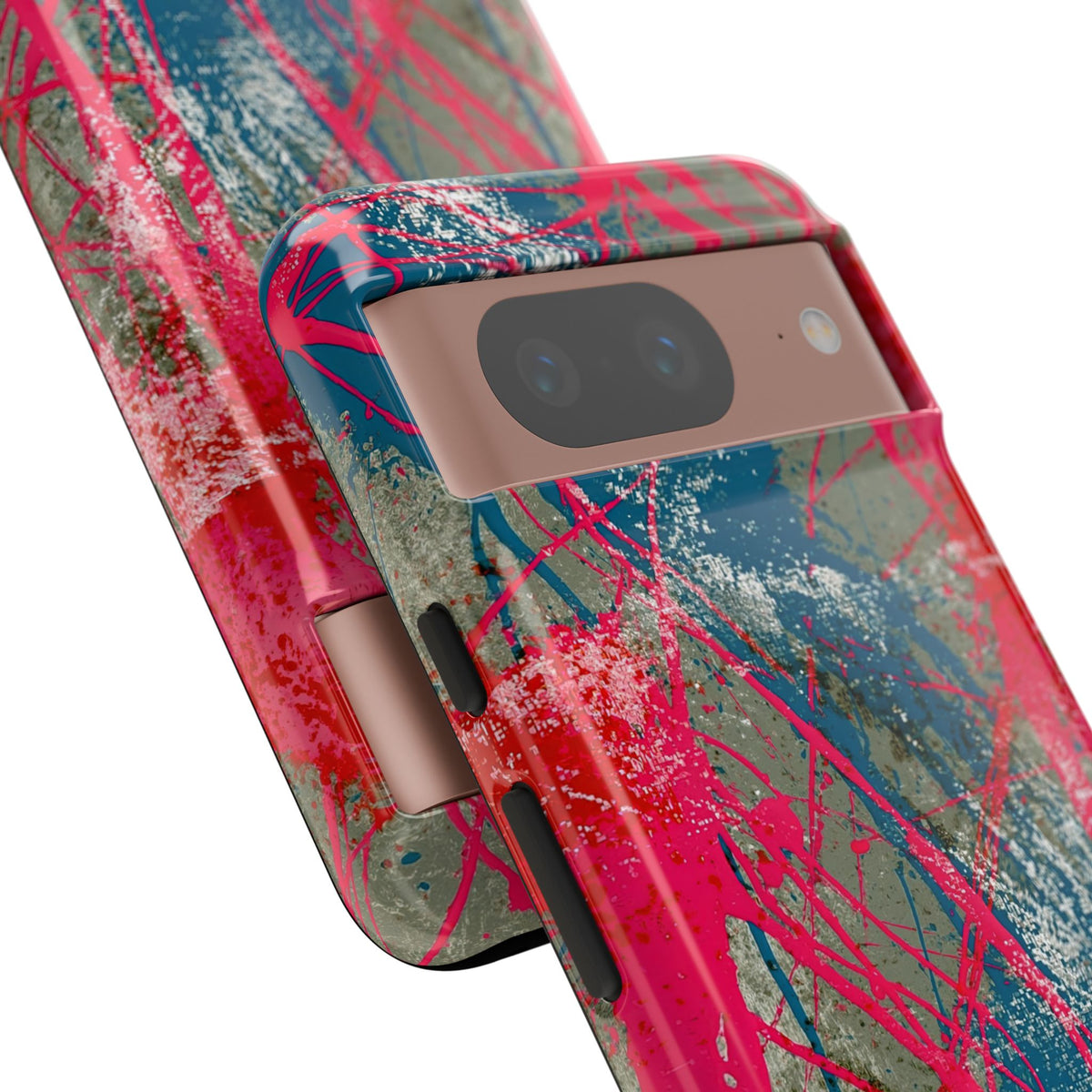 Neon Static Drip · Tough Phone Case for Pixel · Pink