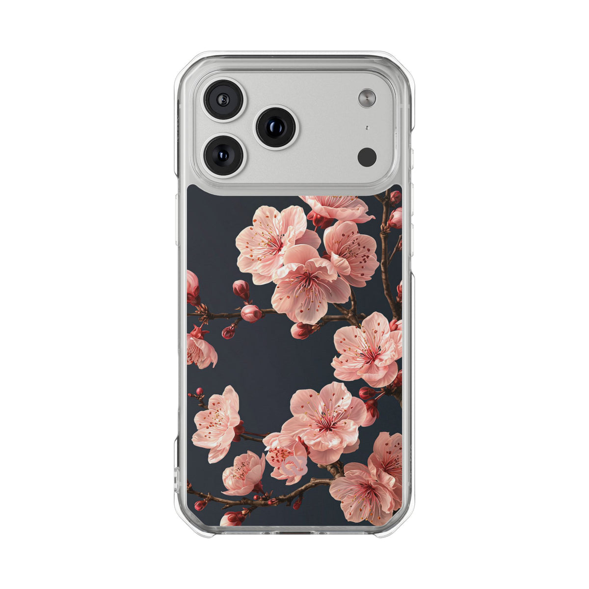 Midnight Sakura Bloom · Clear Impact Magnetic Phone Case for iPhone · Pink
