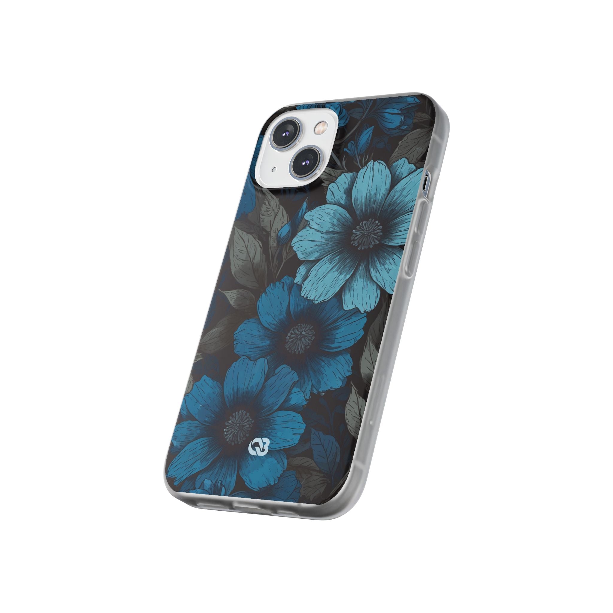 Obsidian Blue Petals · Soft Phone Case for iPhone