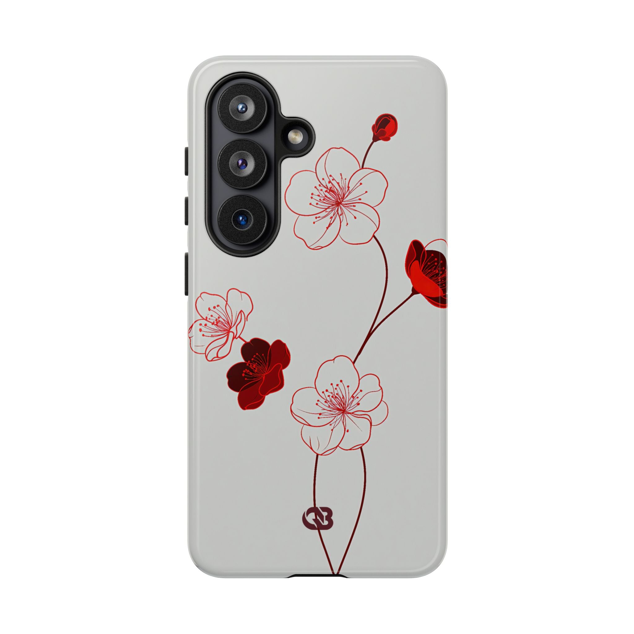 Red Tough Phone Case for Samsung - Kyoto Ember Bloom