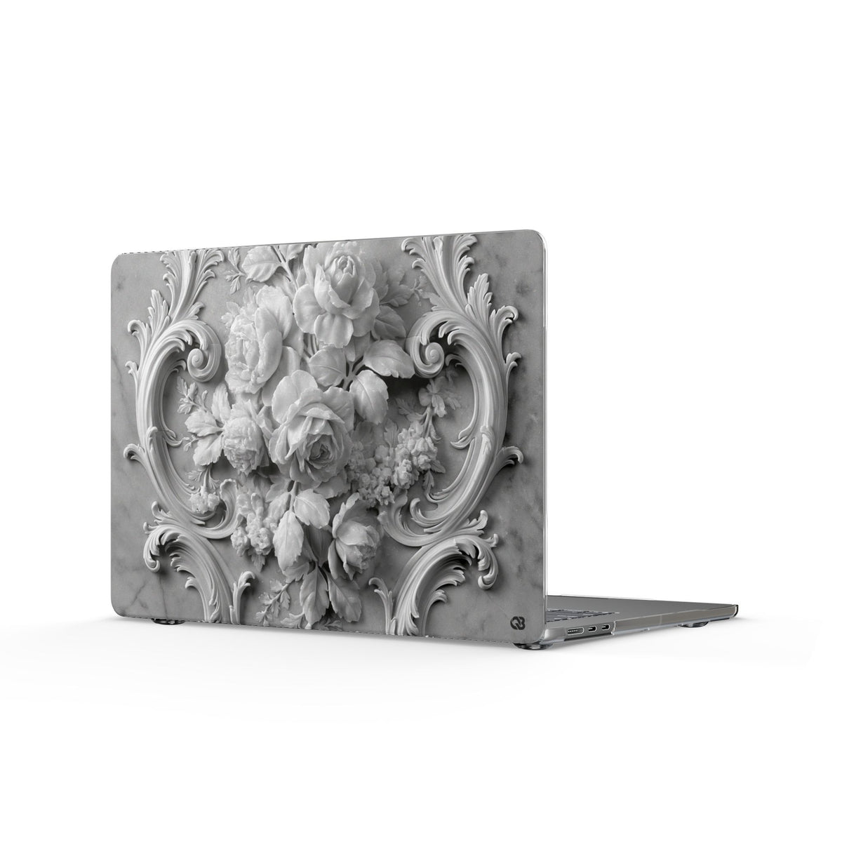 Rococo Marble Rose · Clear Hard Case for MacBook · White