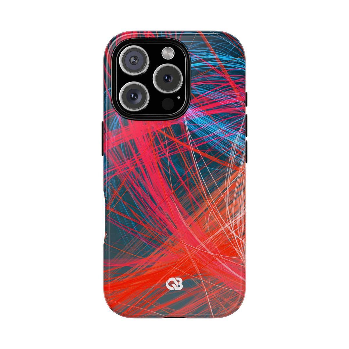Neon Fiber Stream · Tough Phone Case for iPhone · Red