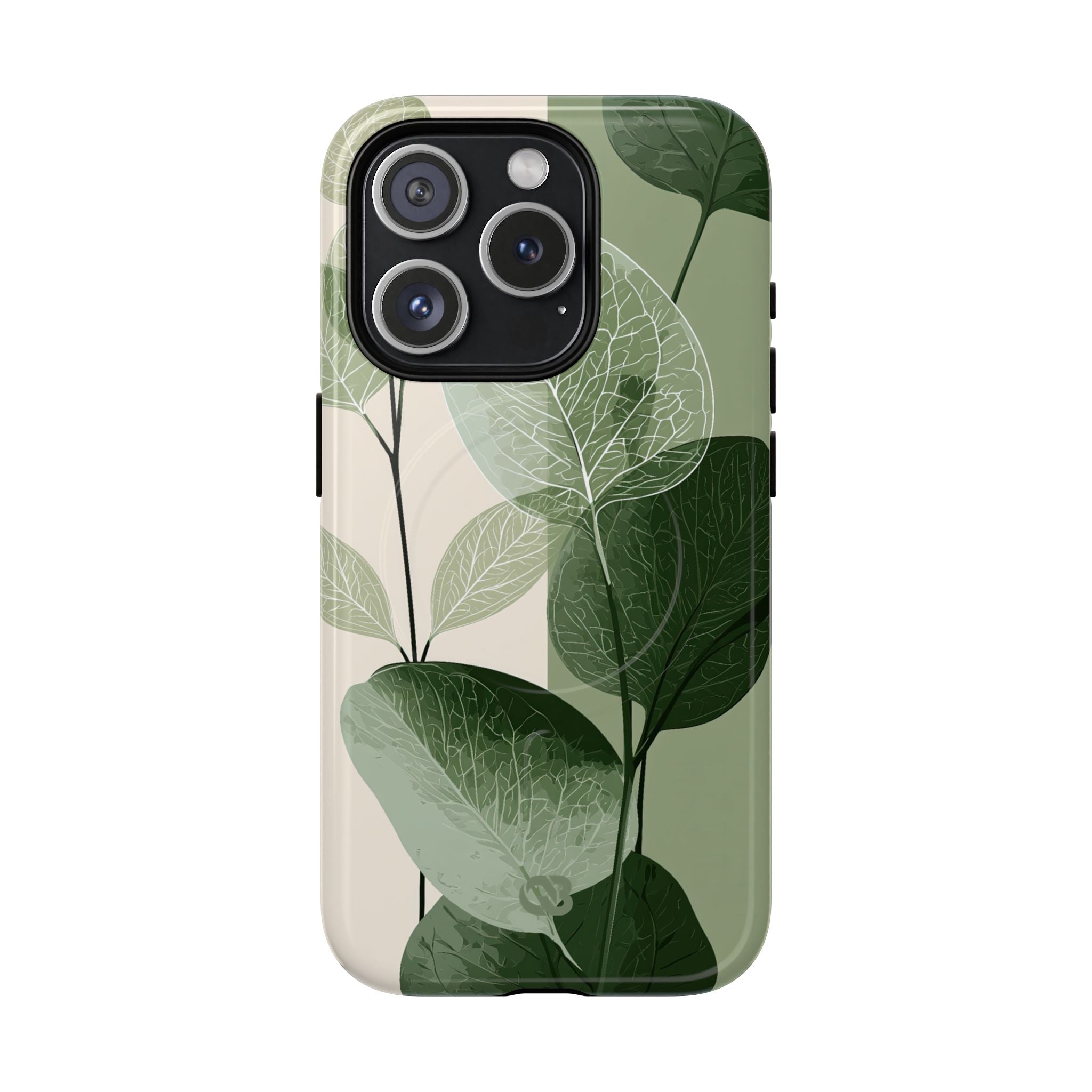 Green Tough 2.0 Magsafe Phone Case for iPhone - Sage Leaf Skeletals