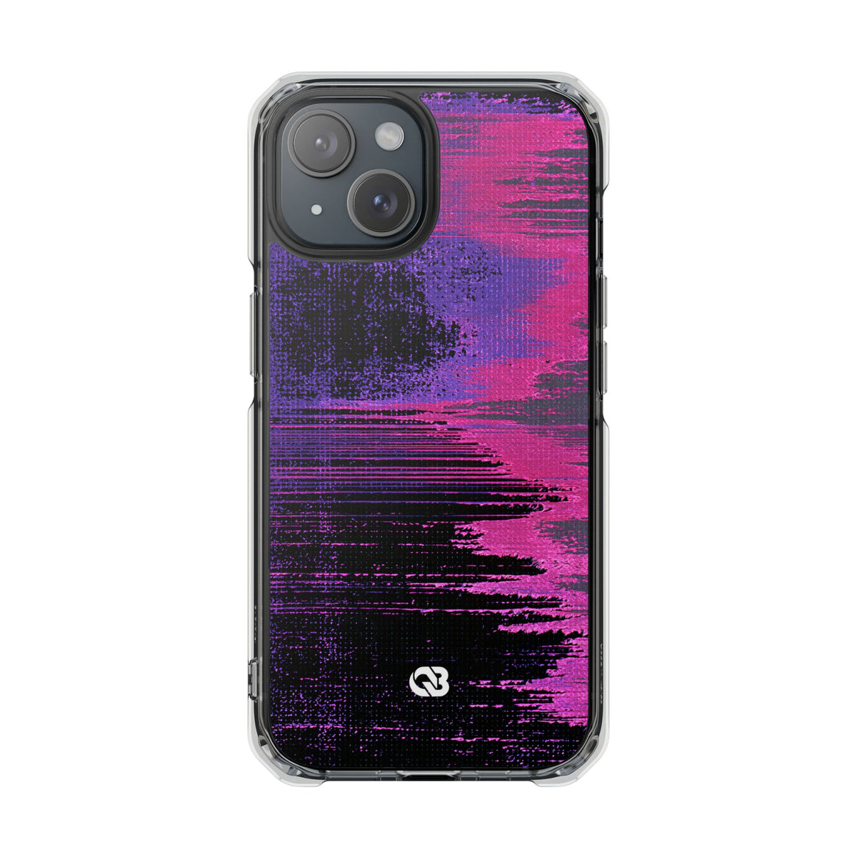 Neon Signal Shift · Clear Impact Magnetic Phone Case for iPhone · Purple