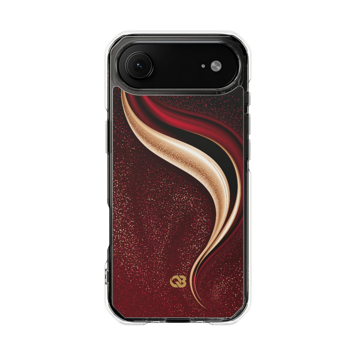 Gilded Crimson Flow · Clear Impact Magnetic Phone Case for iPhone · Red