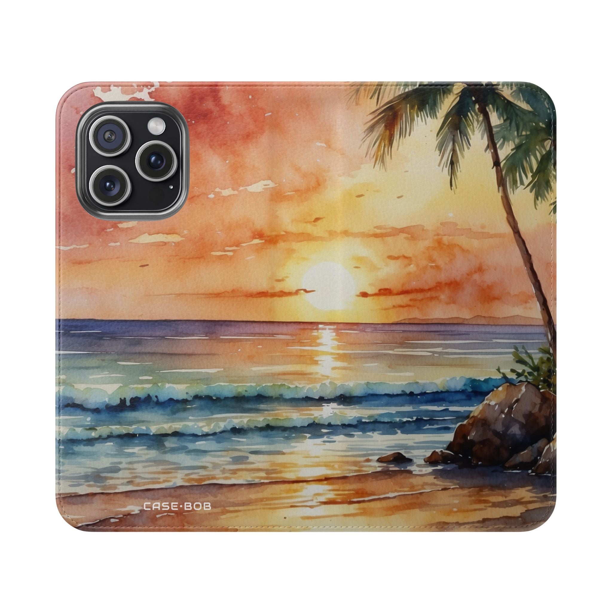 Golden Palm Sunset - iPhone 15 Pro Max Case - Wallet