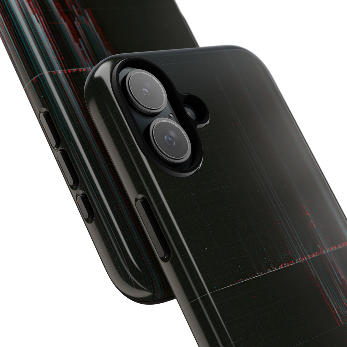 Black Tough Phone Case for iPhone - Corrupted Data Stream