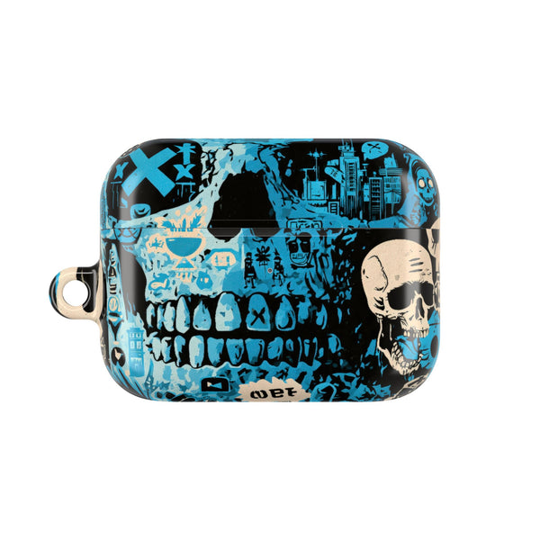 Electric Skull Graffiti · Hard Case for AirPods & AirPods Pro · Blue