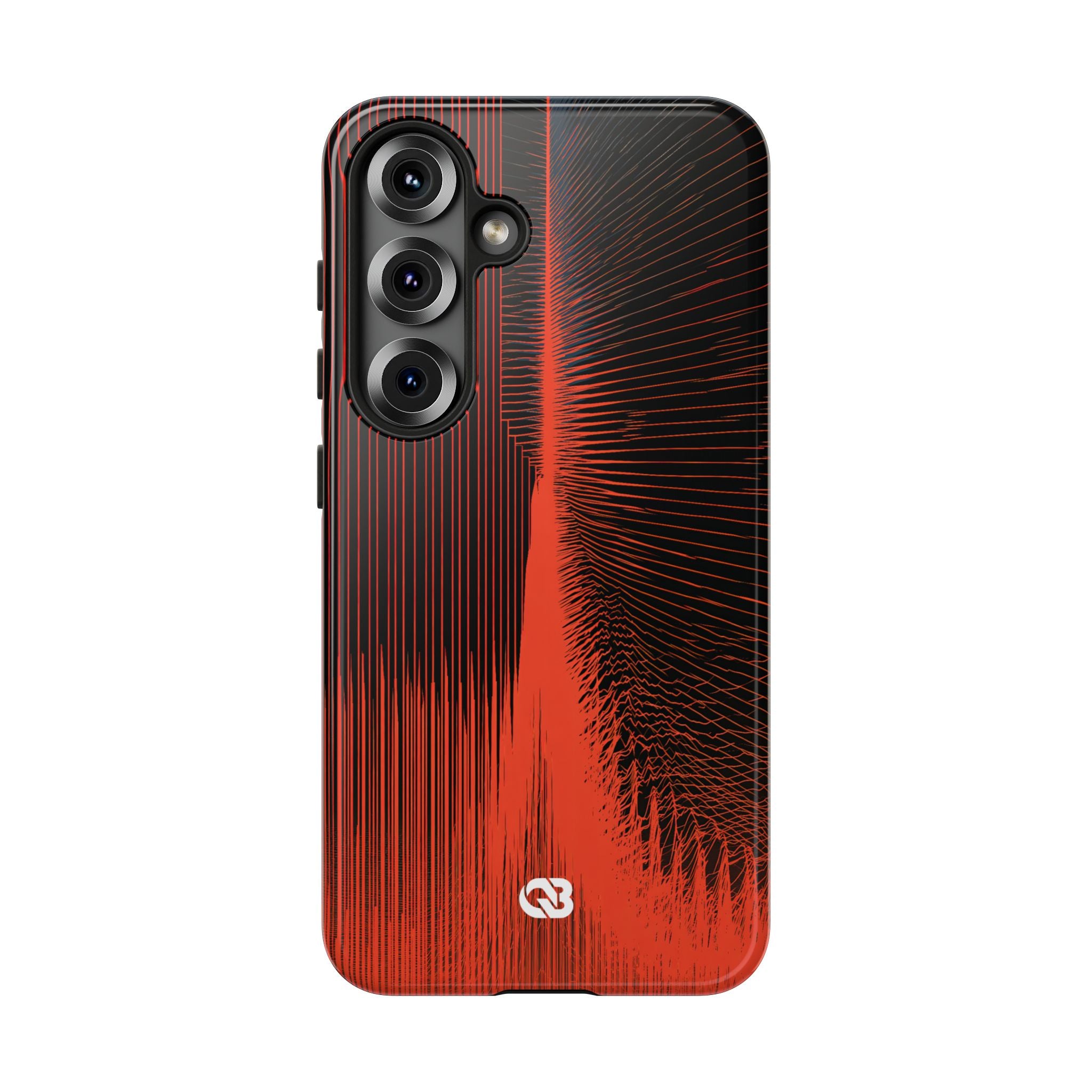 Red Tough Phone Case for Samsung - Crimson Frequency Pulse