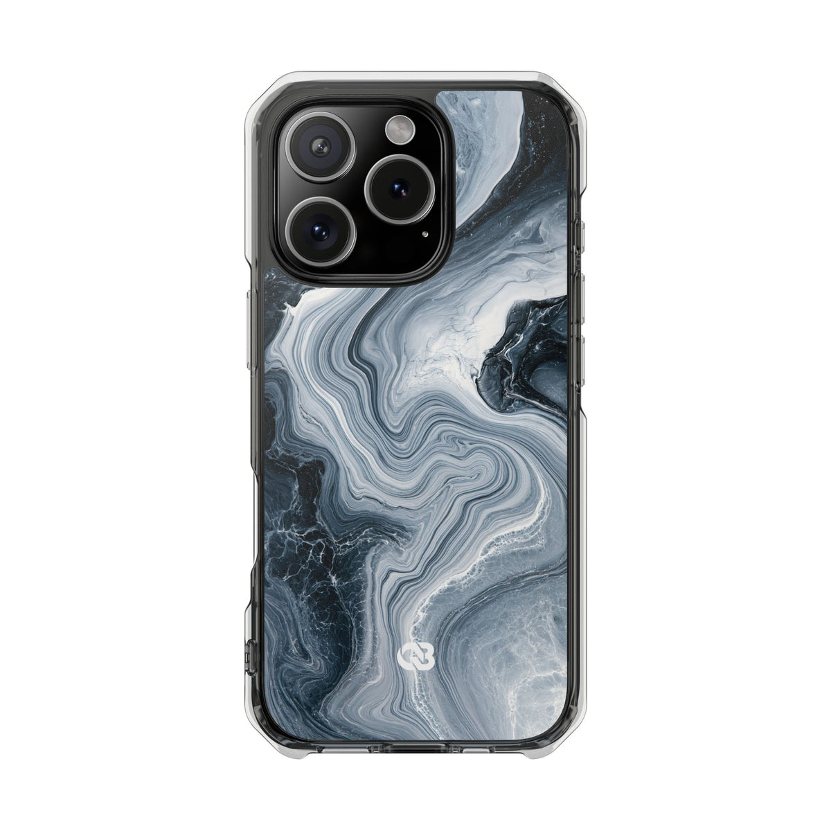Suminagashi Ink Flow · Clear Impact Magnetic Phone Case for iPhone · Grey