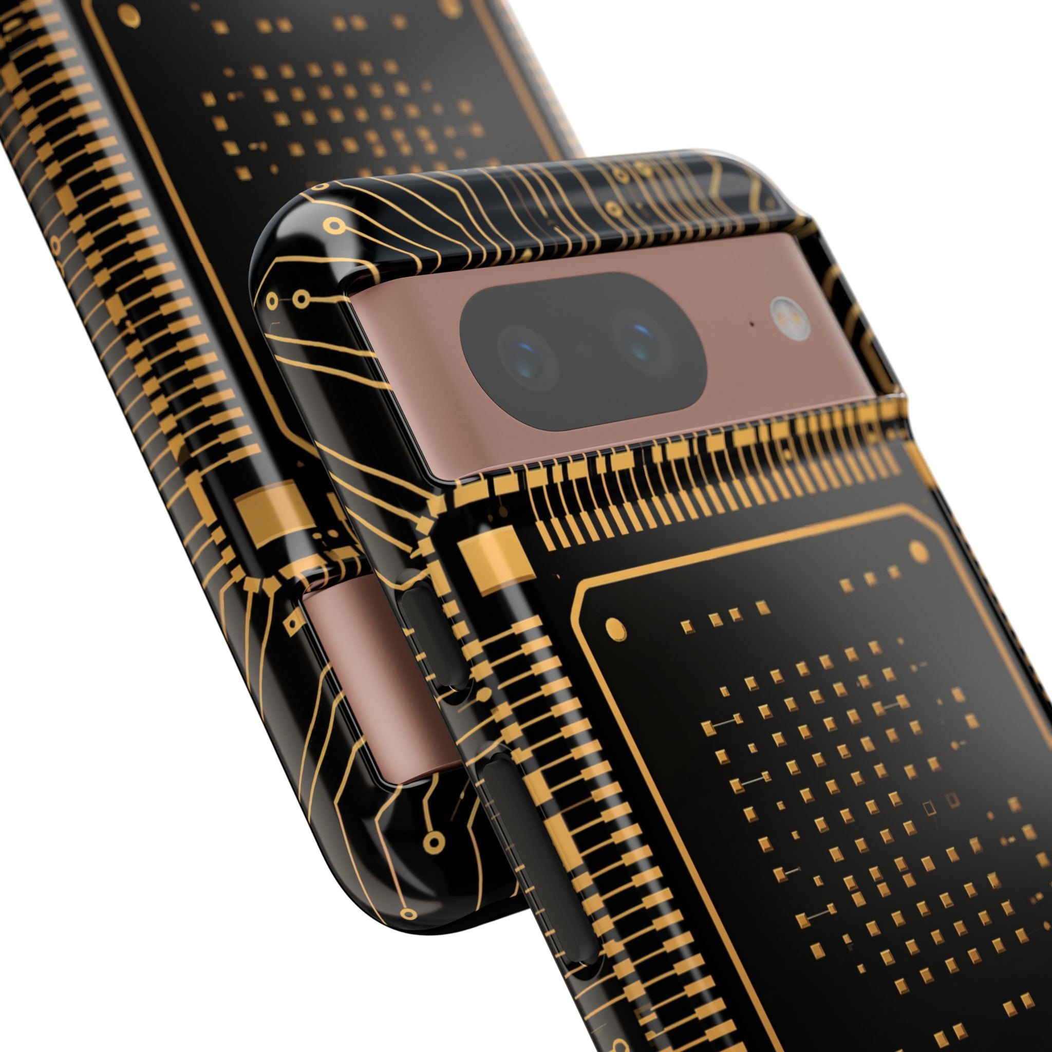 Gold Tough Phone Case for Google Pixel - Cyber Gold Processor