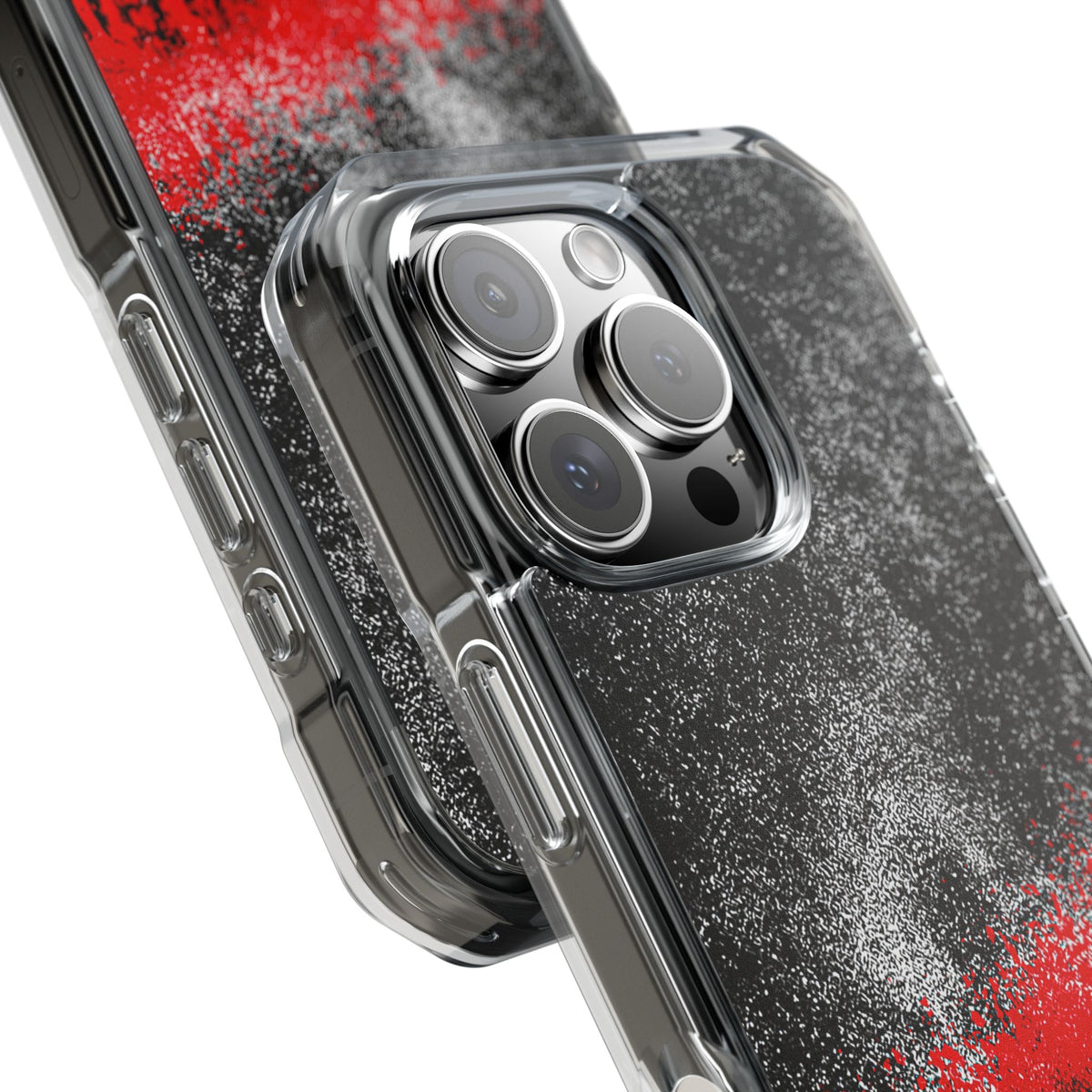Crimson Noir Drip · Clear Impact Magnetic Phone Case for iPhone · Black