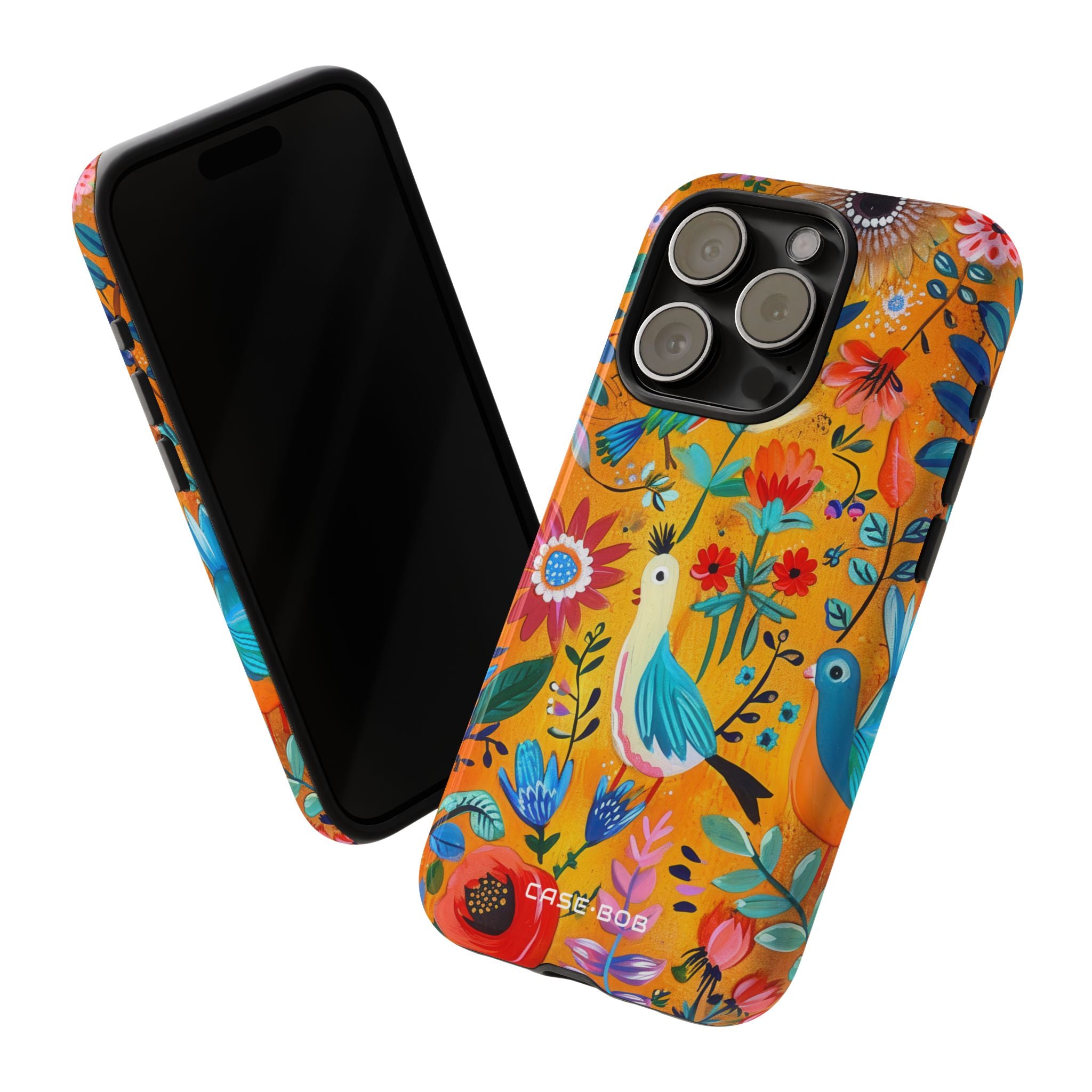 Bunte Vögel Blühen iPhone 15 Pro Case - Tough