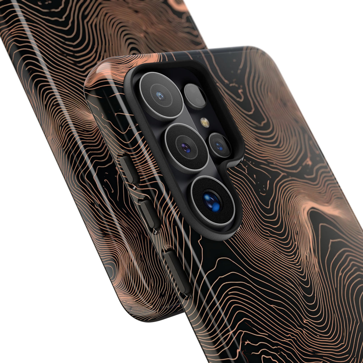 Orange Tough Phone Case for Samsung - Salmon Ridge Topo