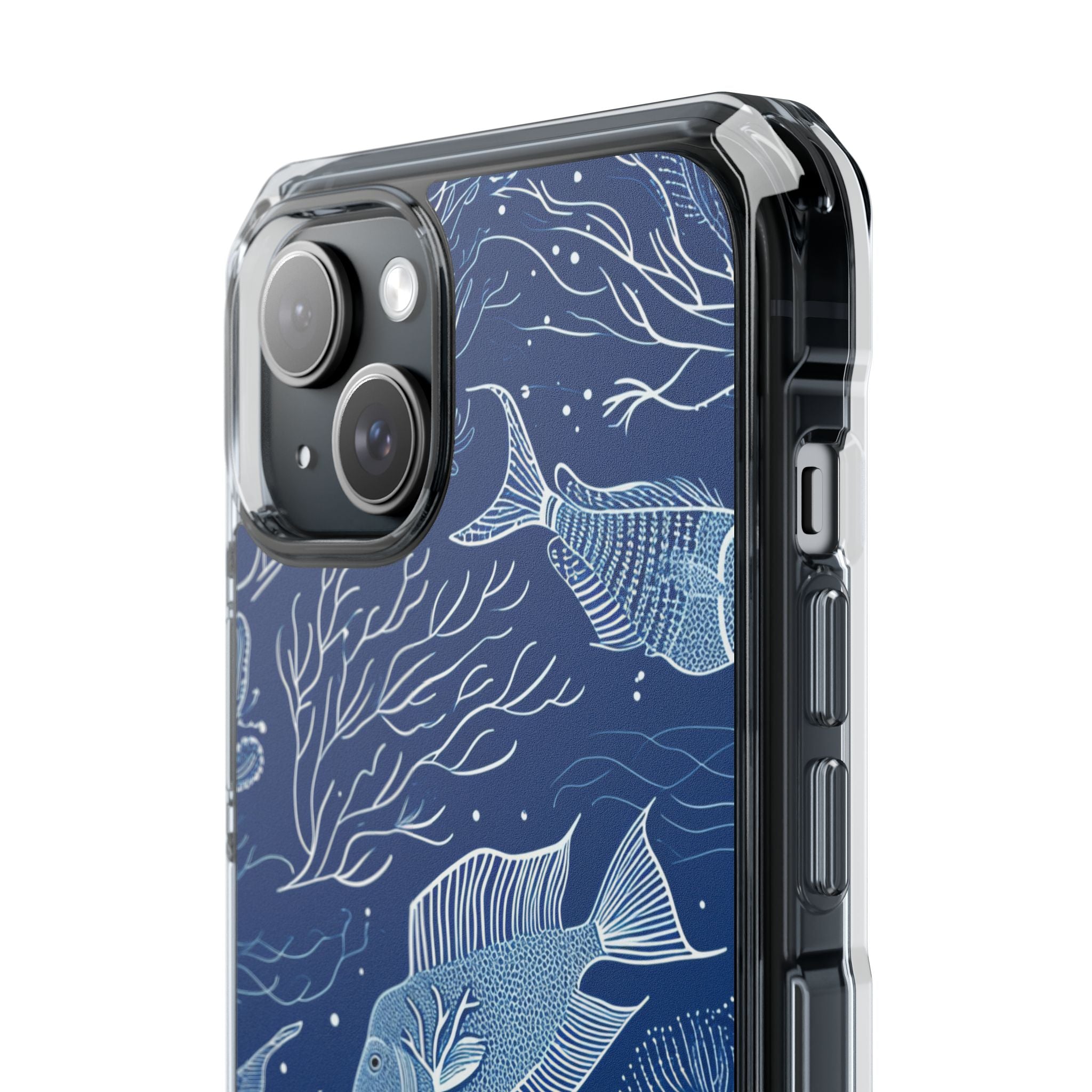 Navy Scale Reef iPhone 15 Plus Case - Impact