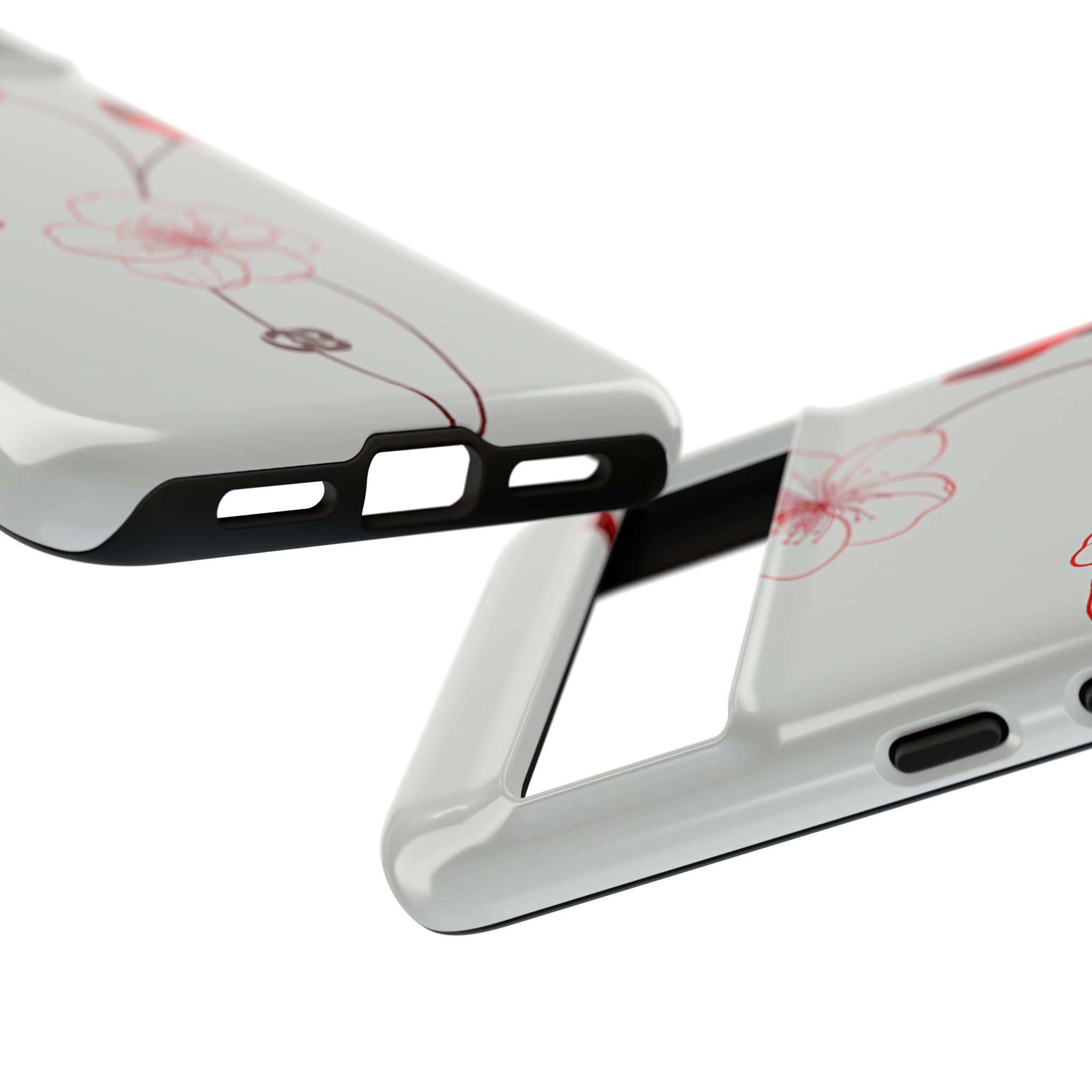 Red Tough Phone Case for Google Pixel - Kyoto Ember Bloom