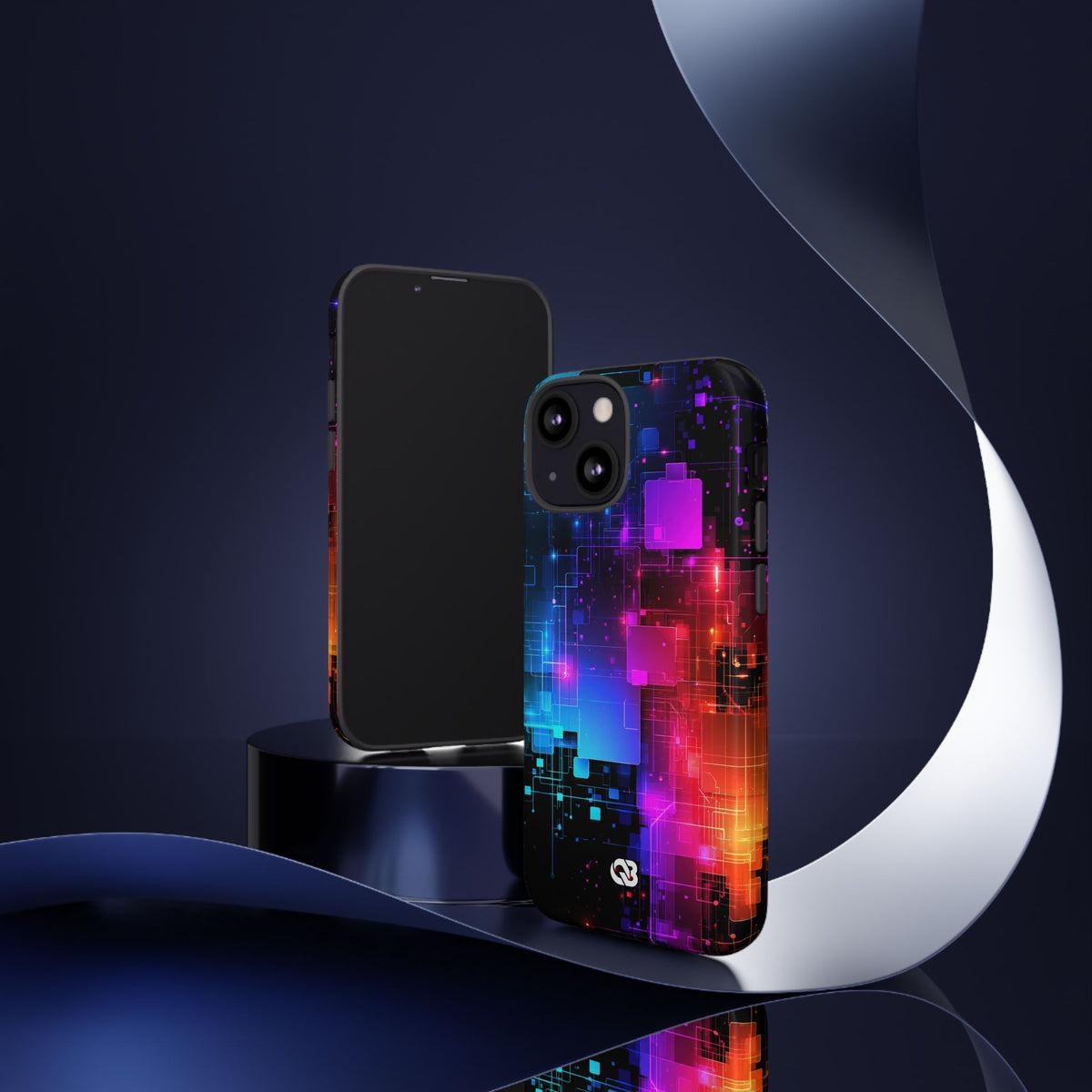 Spectral Circuit Grid · Tough Phone Case for iPhone · Black