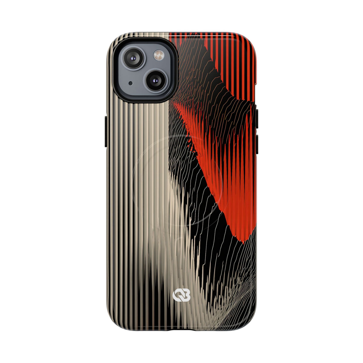 Red Tough 2.0 Magsafe Phone Case for iPhone - Crimson Pulse Topo