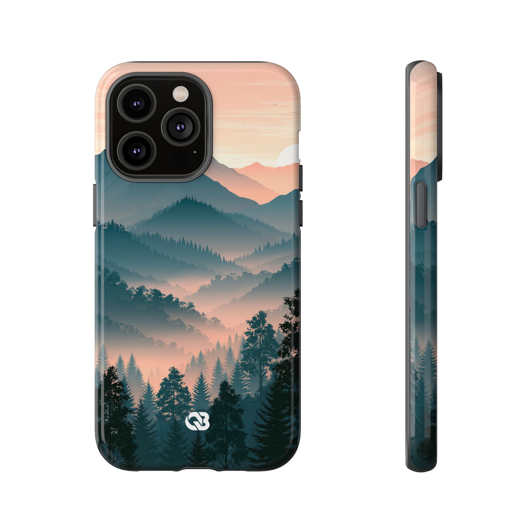Teal Tough Phone Case for iPhone - Alpine Teal Horizon