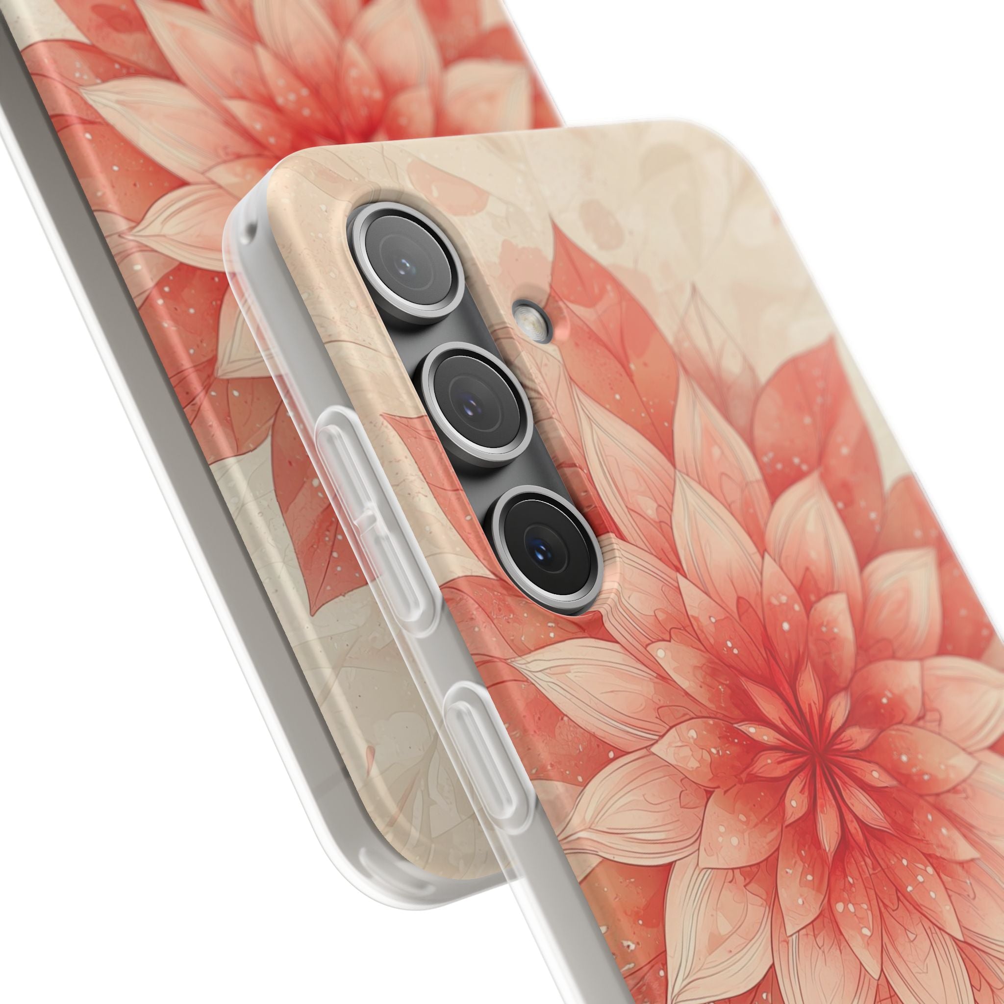 Coral Layered Bloom · Soft Phone Case for Samsung