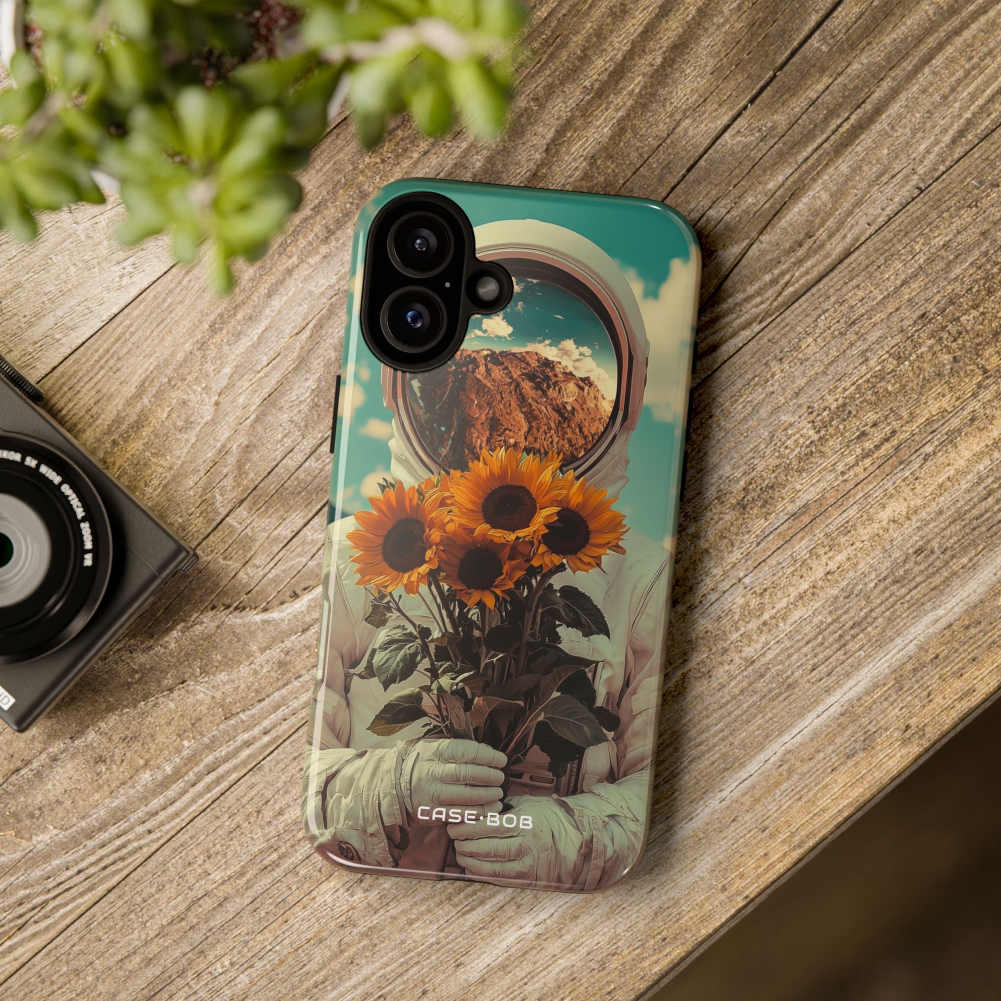 Sunflower Astronaut iPhone 16 Plus Case - Tough