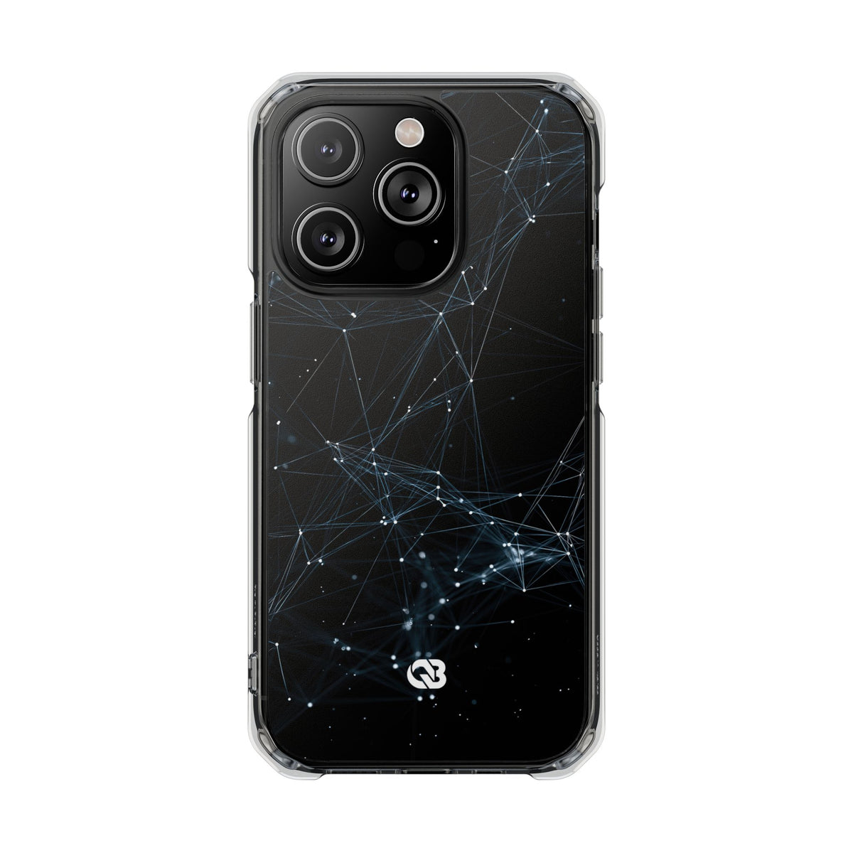 Digital Plexus Grid · Clear Impact Magnetic Phone Case for iPhone · Black