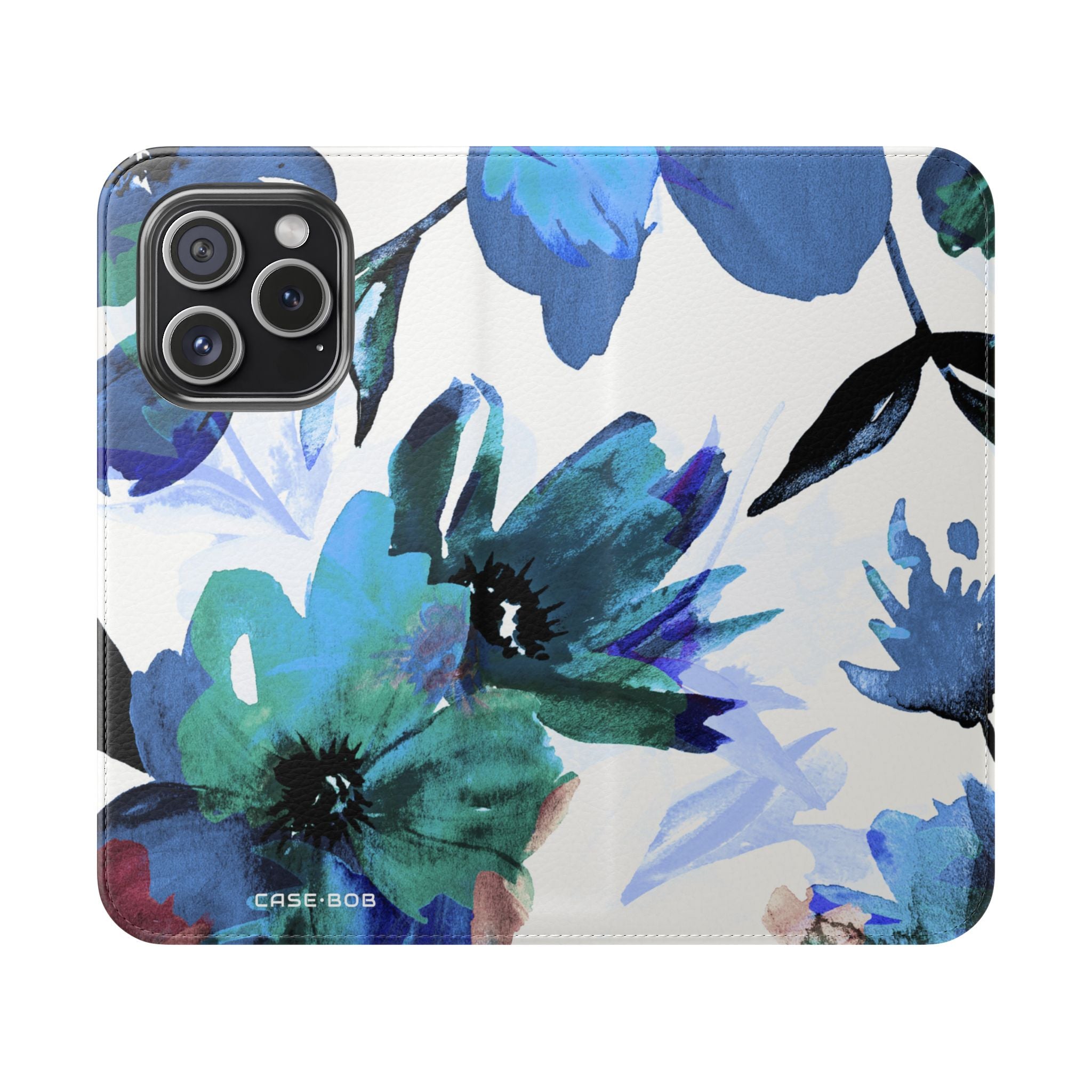 Blue Bloom - iPhone 15 Pro Case - Wallet