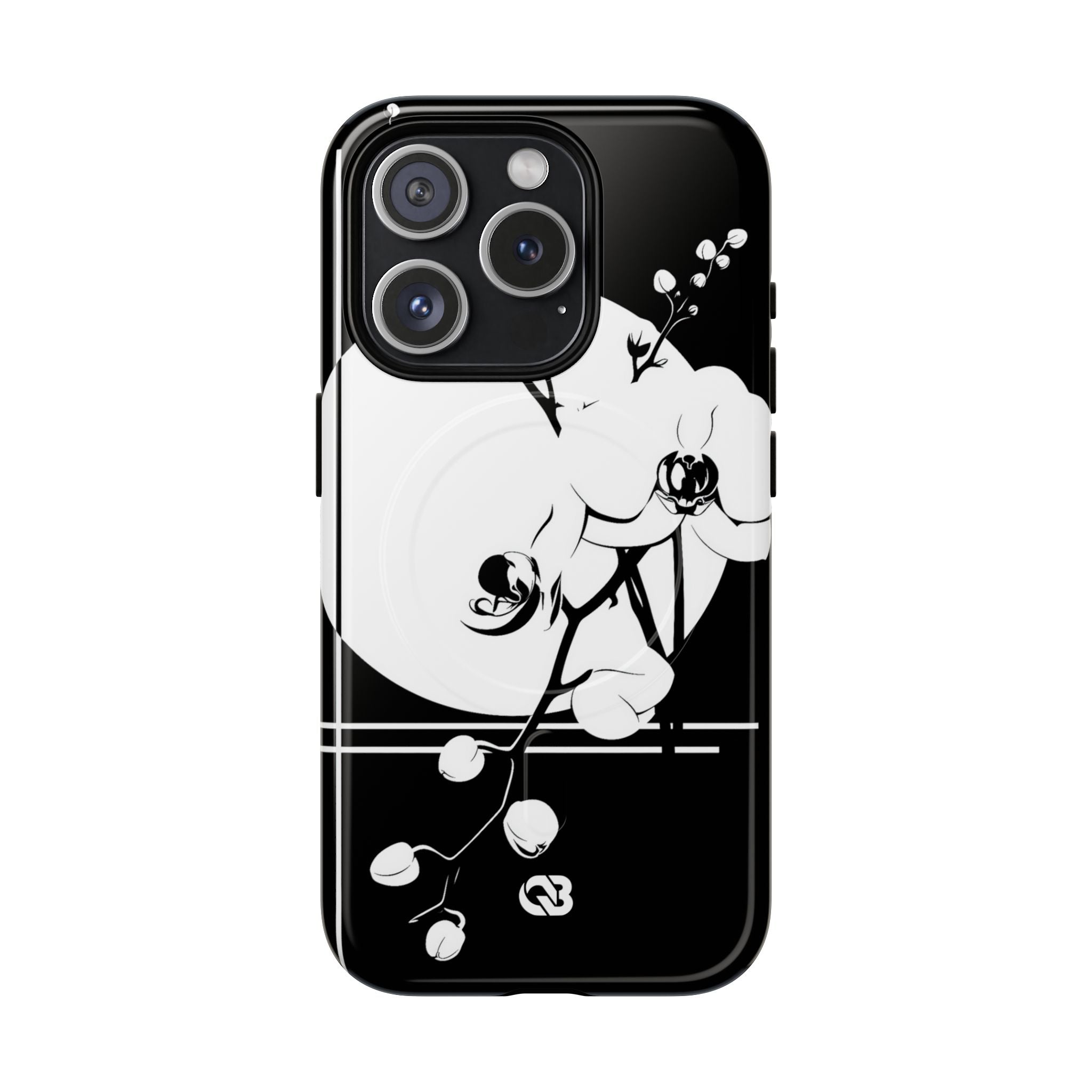 Black Tough 2.0 Magsafe Phone Case for iPhone - Lunar Orchid Grid