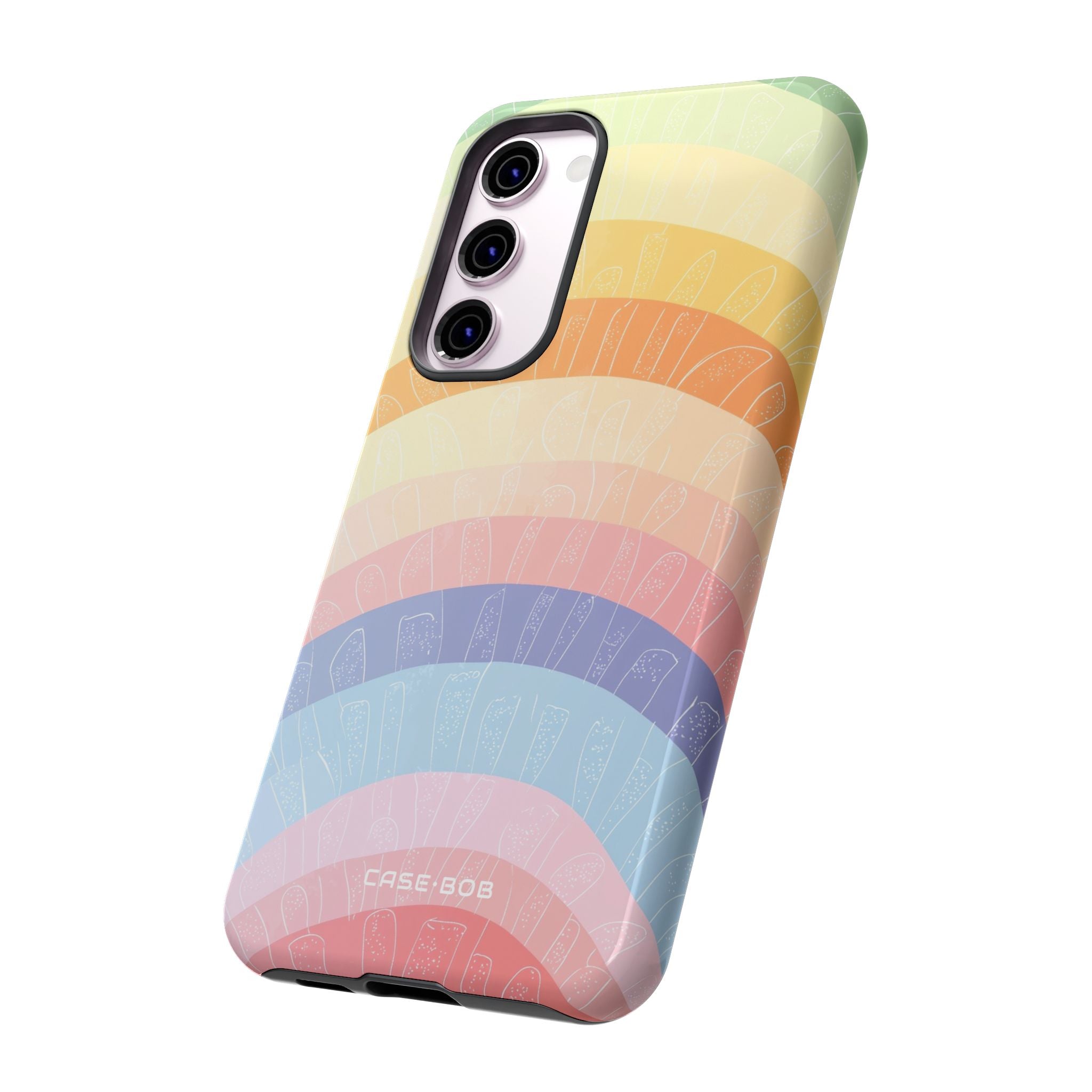 Pastell Regenbogen Bänder Samsung S23 Plus Case - Tough
