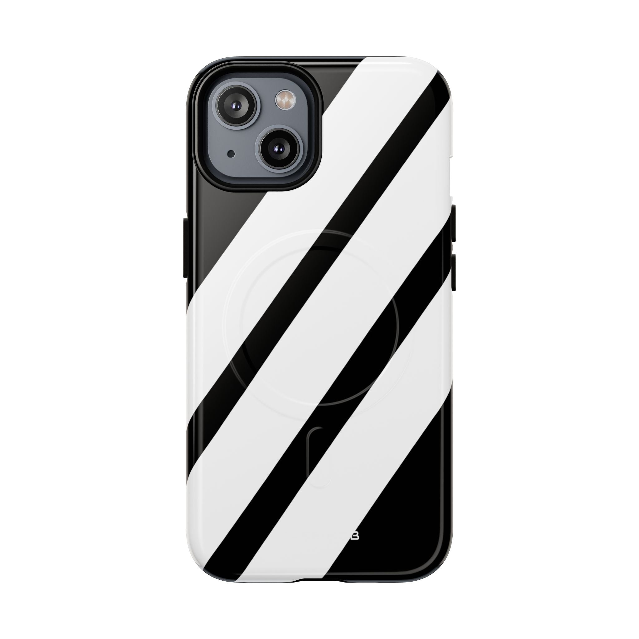 Diagonal Bands Noir iPhone 14 Case - Tough+