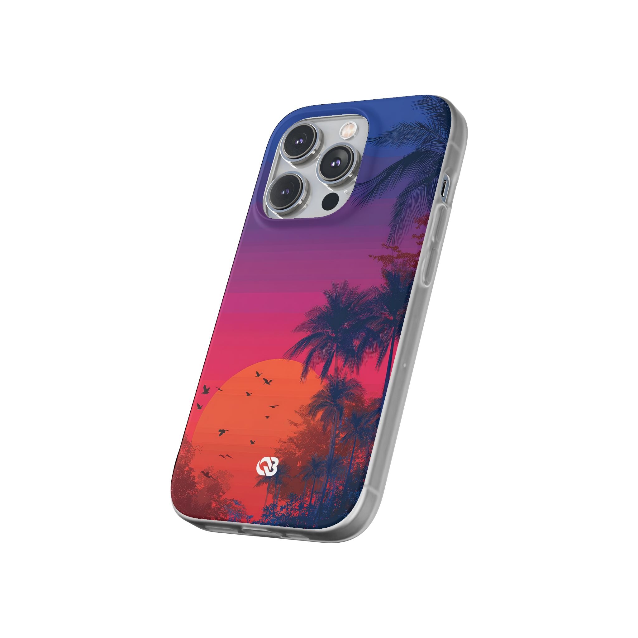 Neon Horizon Palms · Soft Capa para iPhone