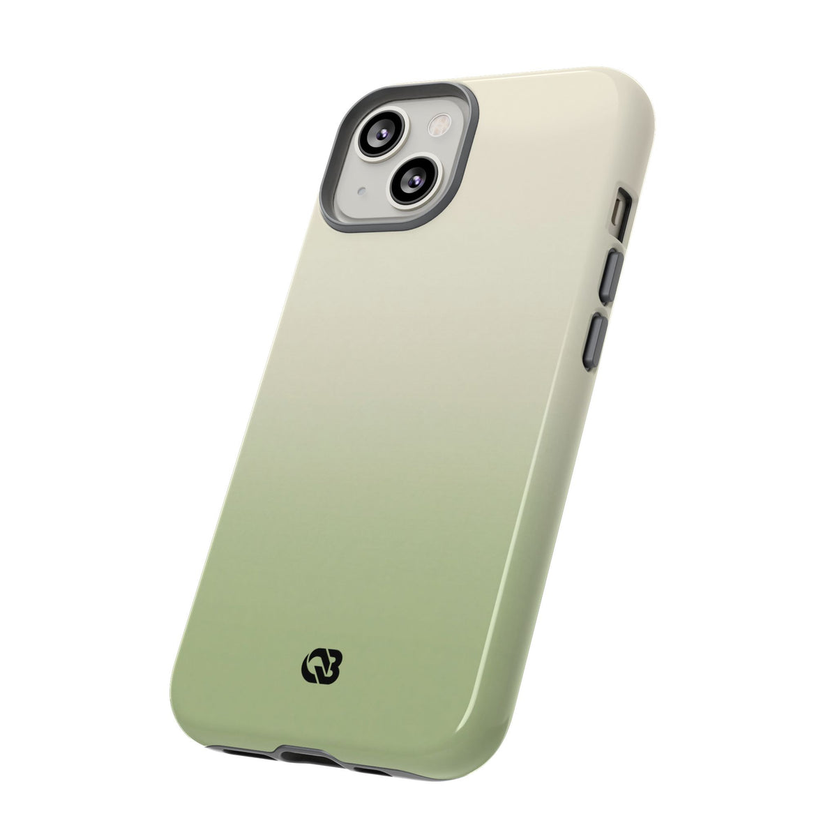 Green Tough Phone Case for iPhone - Bone Sage Fade