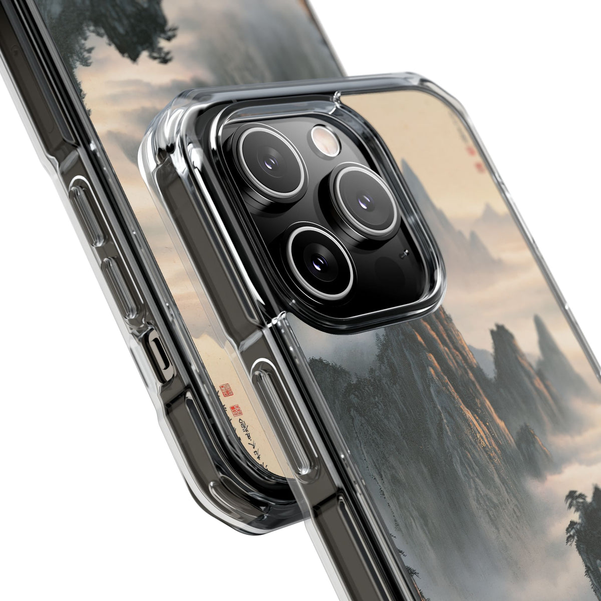 Sacred Mountain Mist · Clear Impact Magnetic Phone Case for iPhone · Beige